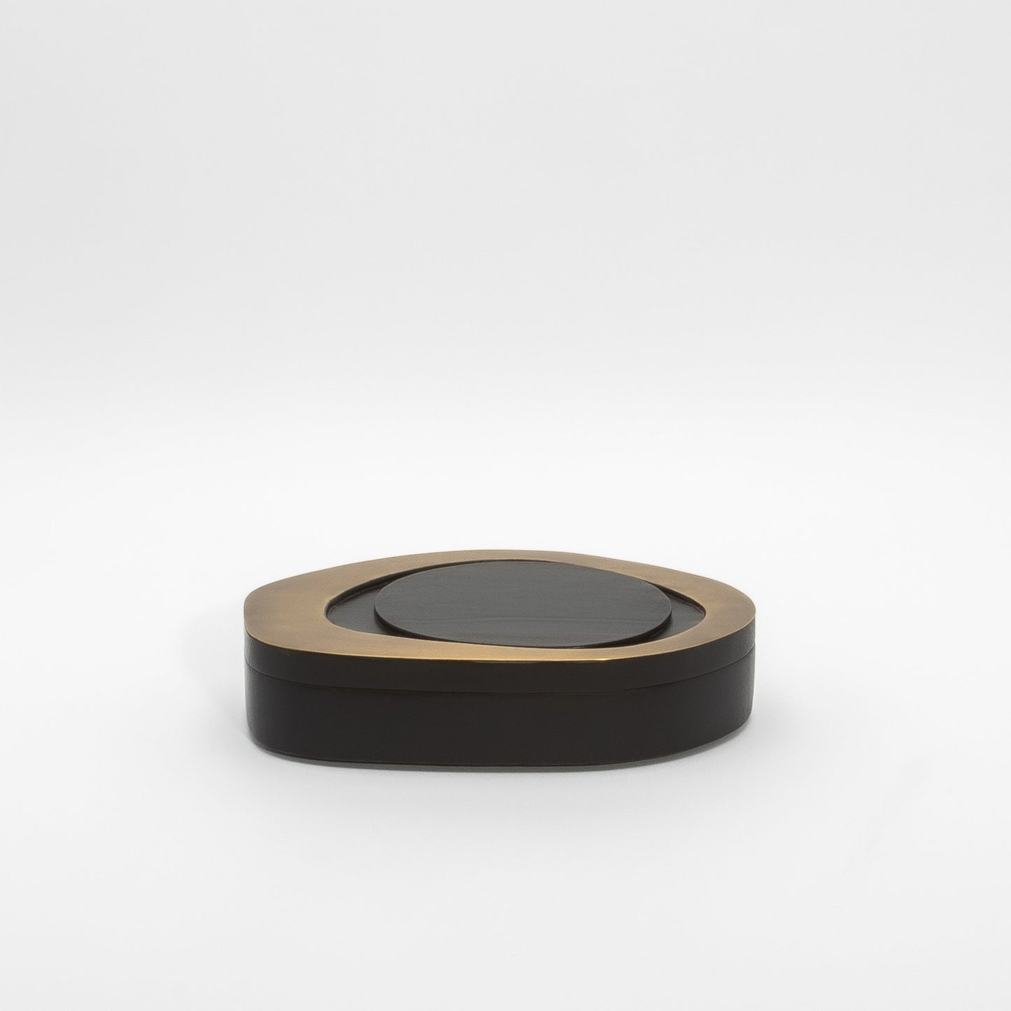 Set of 2 Boxes in Black Oak with Bronze Patina Brass by R&Y Augousti