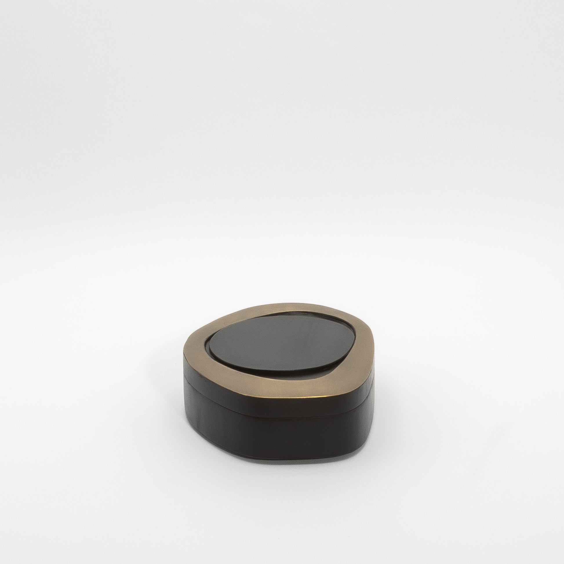 Set of 2 Boxes in Black Oak with Bronze Patina Brass by R&Y Augousti