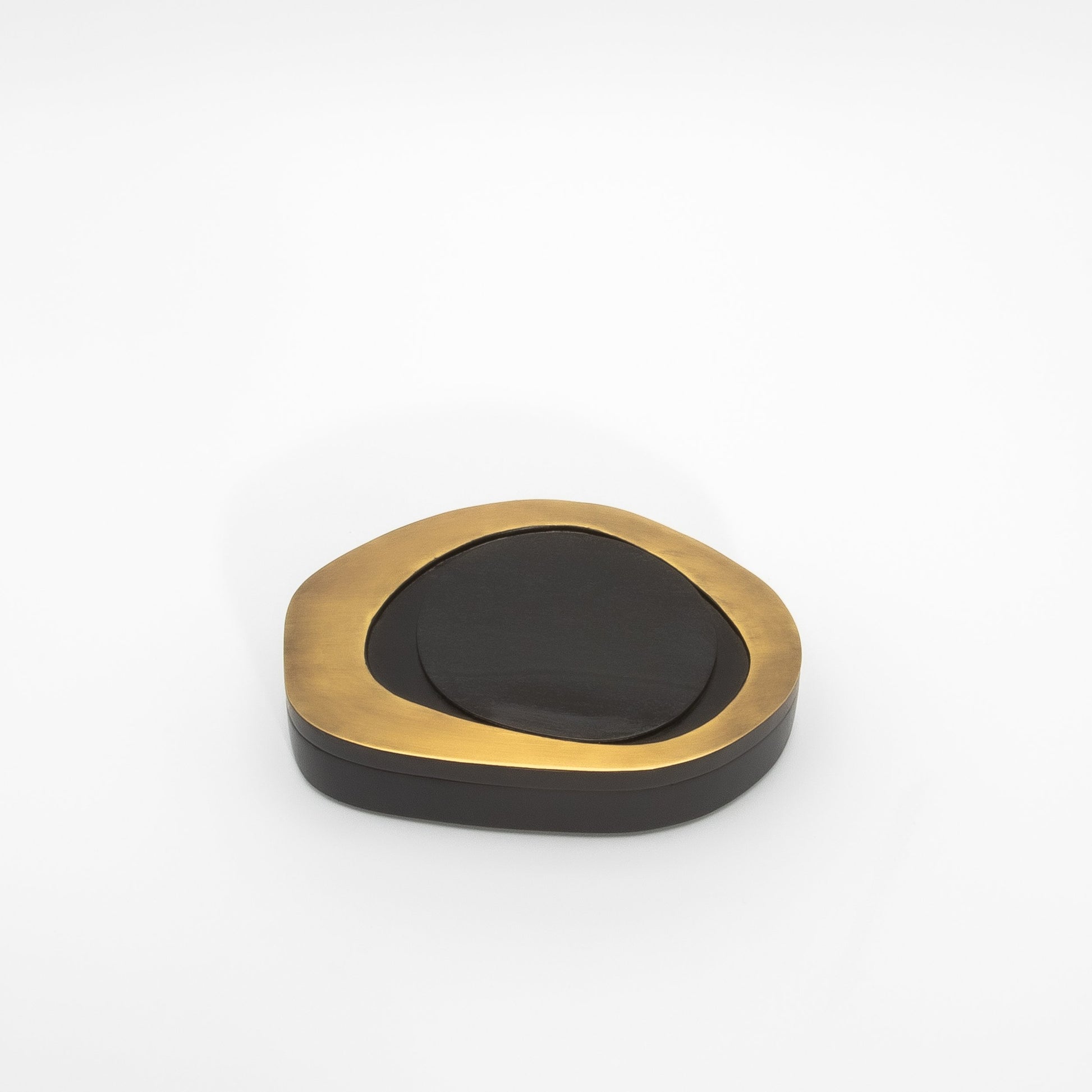 Set of 2 Boxes in Black Oak with Bronze Patina Brass by R&Y Augousti