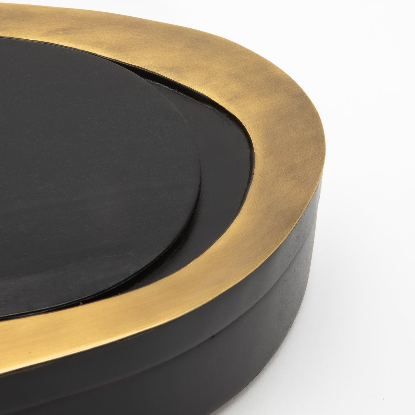 Set of 2 Boxes in Black Oak with Bronze Patina Brass by R&Y Augousti