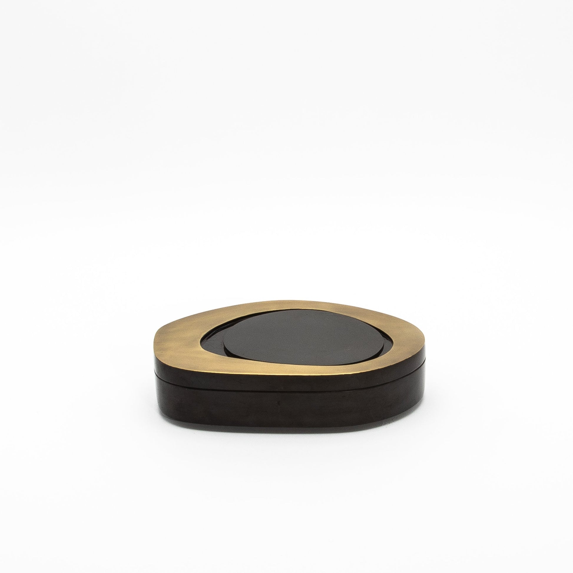 Set of 2 Boxes in Black Shell with Bronze Patina Brass by R&Y Augousti