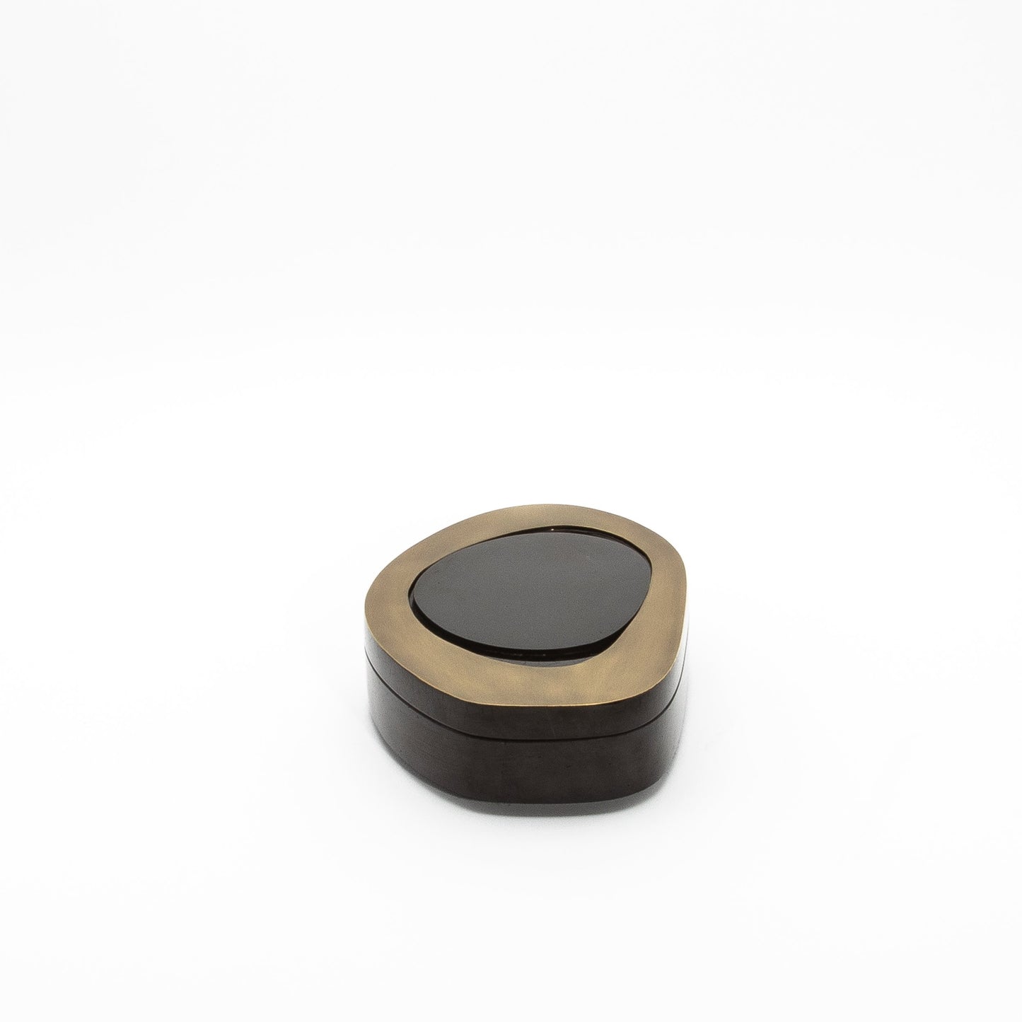Set of 2 Boxes in Black Shell with Bronze Patina Brass by R&Y Augousti