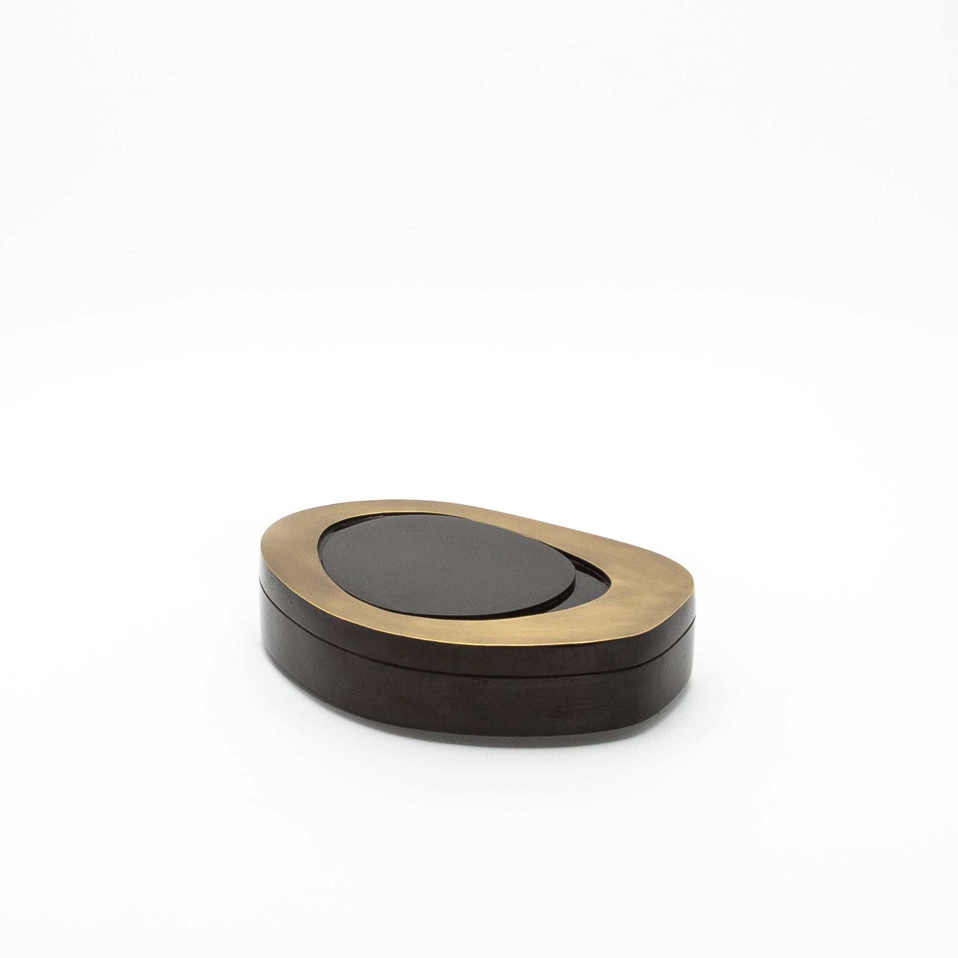 Set of 2 Boxes in Black Shell with Bronze Patina Brass by R&Y Augousti