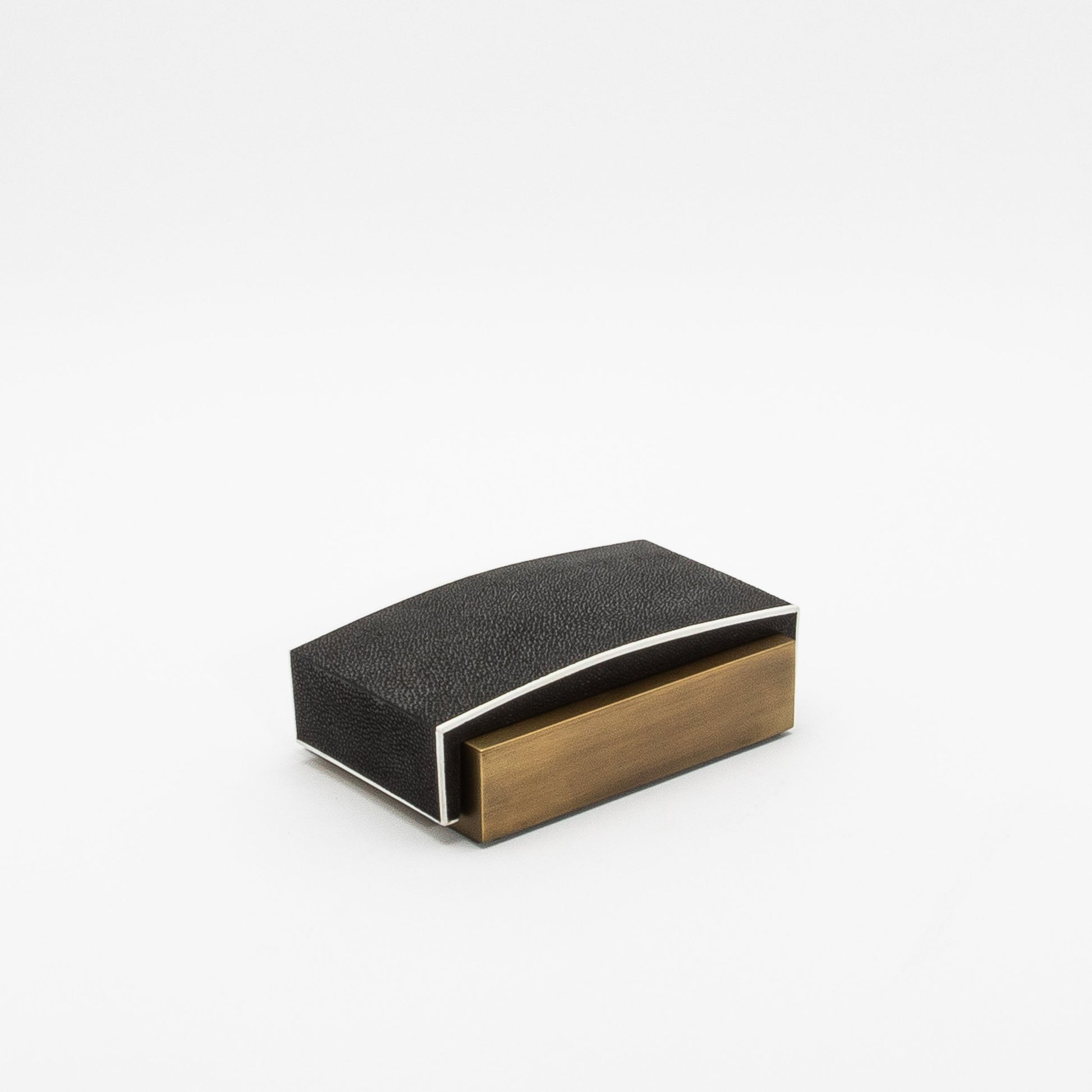 Set of 3 Boxes in Black Shagreen and Bronze Patina Brass by R&Y Augousti