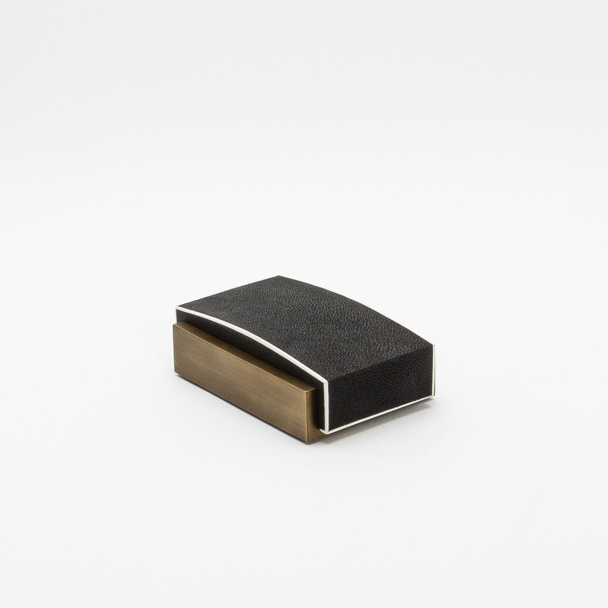 Set of 3 Boxes in Black Shagreen and Bronze Patina Brass by R&Y Augousti
