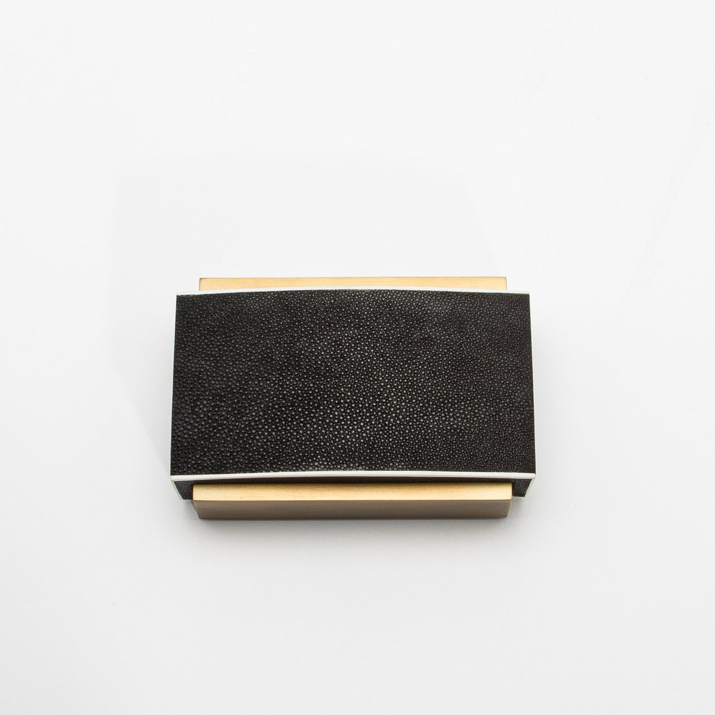 Set of 3 Boxes in Black Shagreen and Bronze Patina Brass by R&Y Augousti