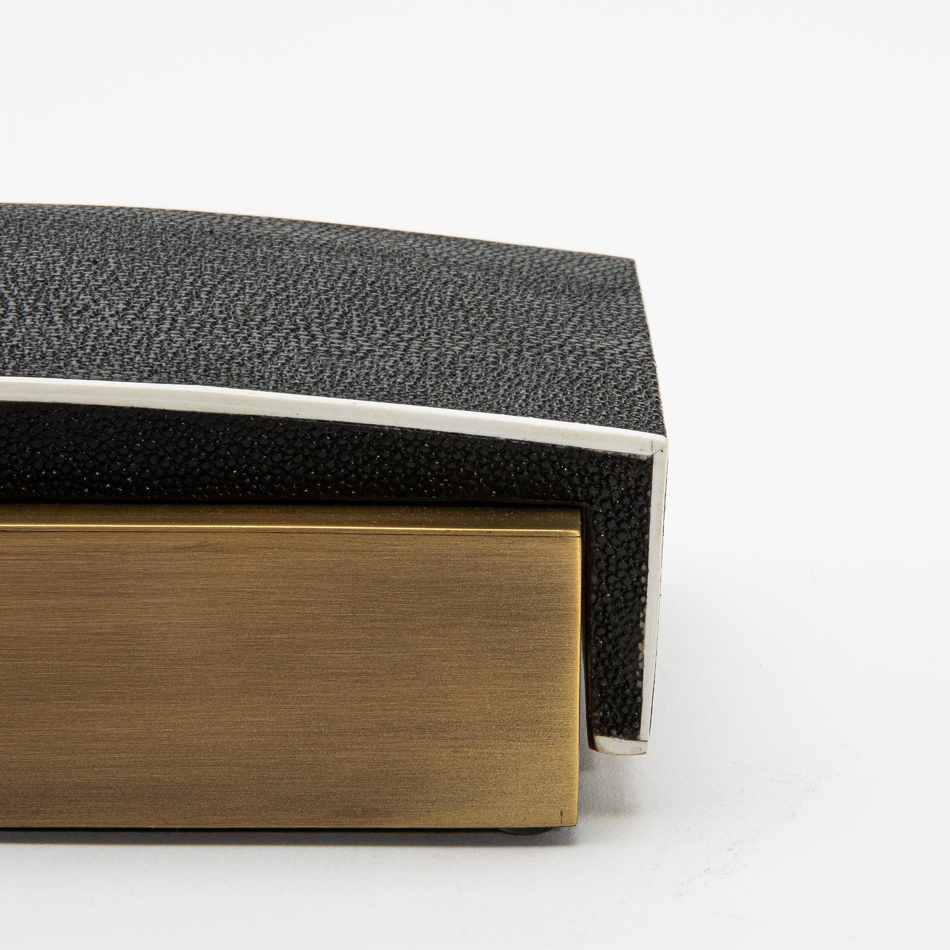 Set of 3 Boxes in Black Shagreen and Bronze Patina Brass by R&Y Augousti