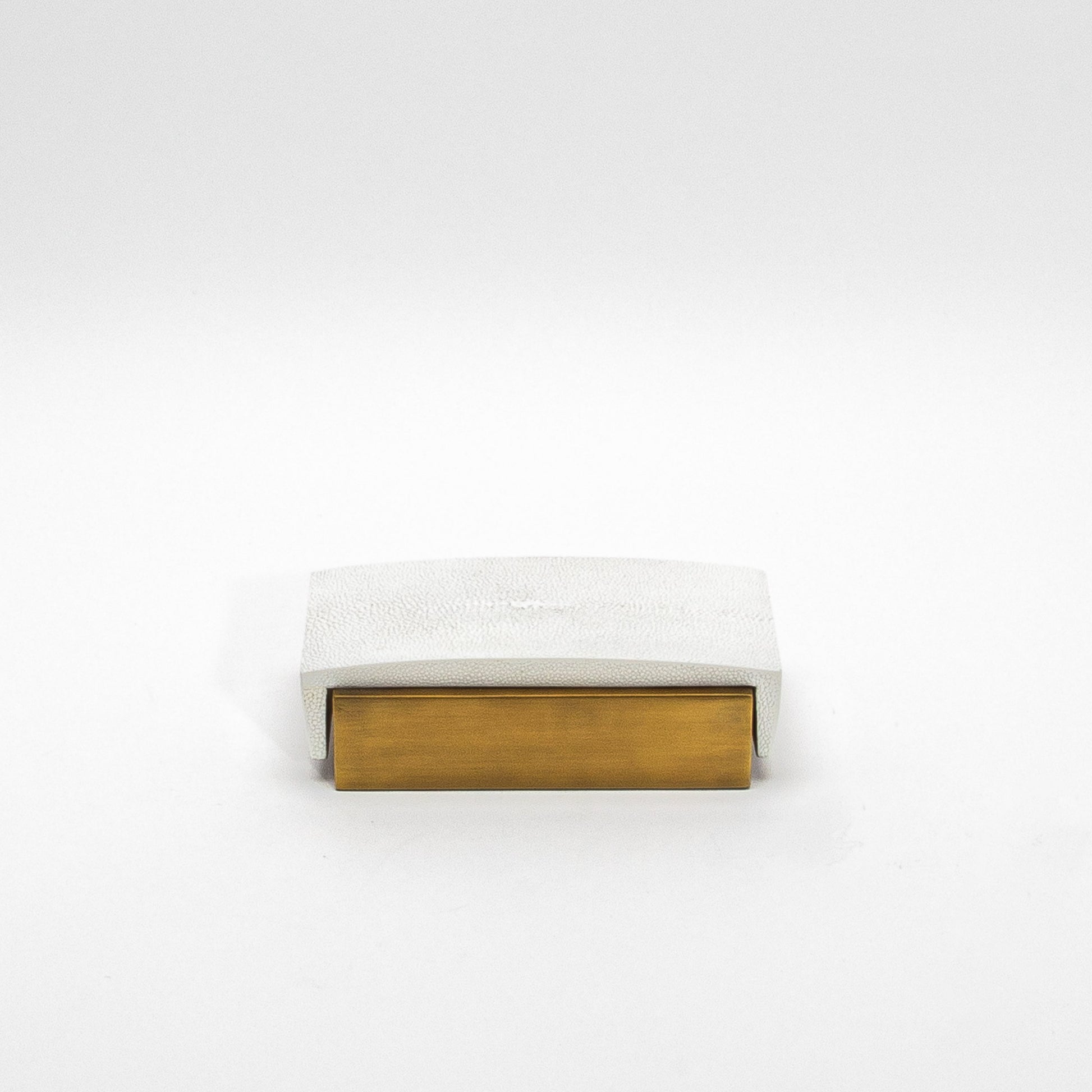 Set of 3 Boxes in White Shagreen and Bronze Patina Brass by R&Y Augousti