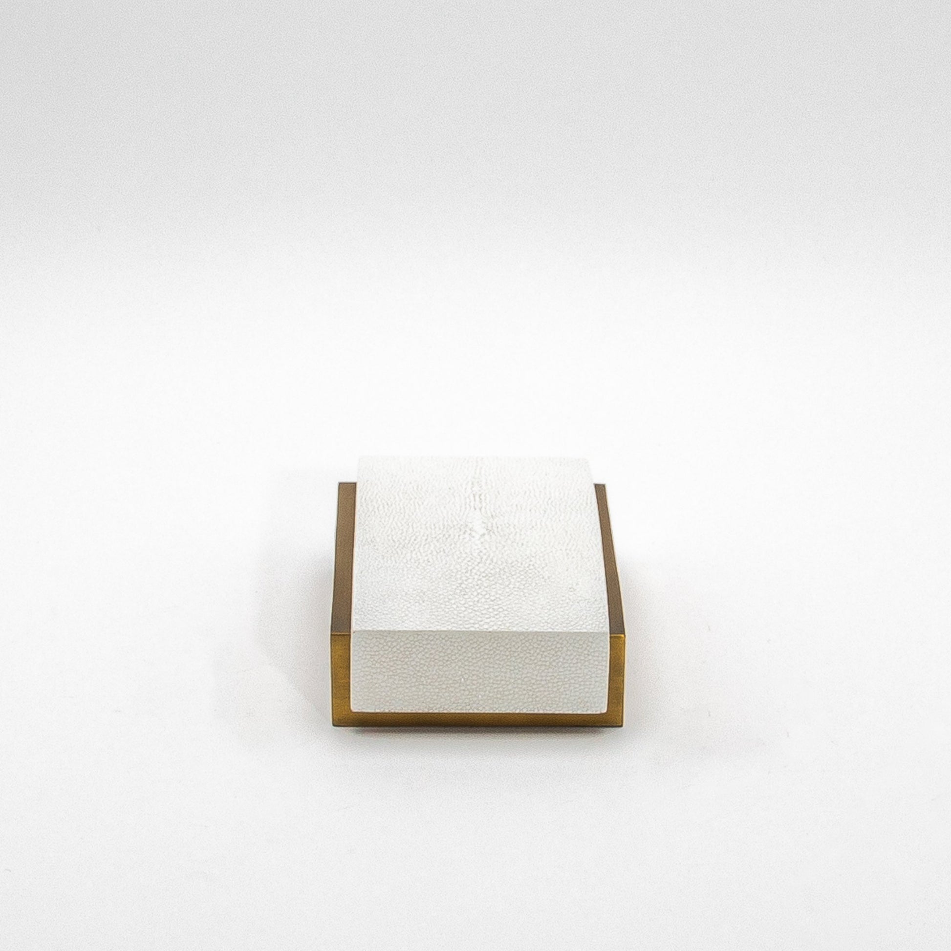 Set of 3 Boxes in White Shagreen and Bronze Patina Brass by R&Y Augousti