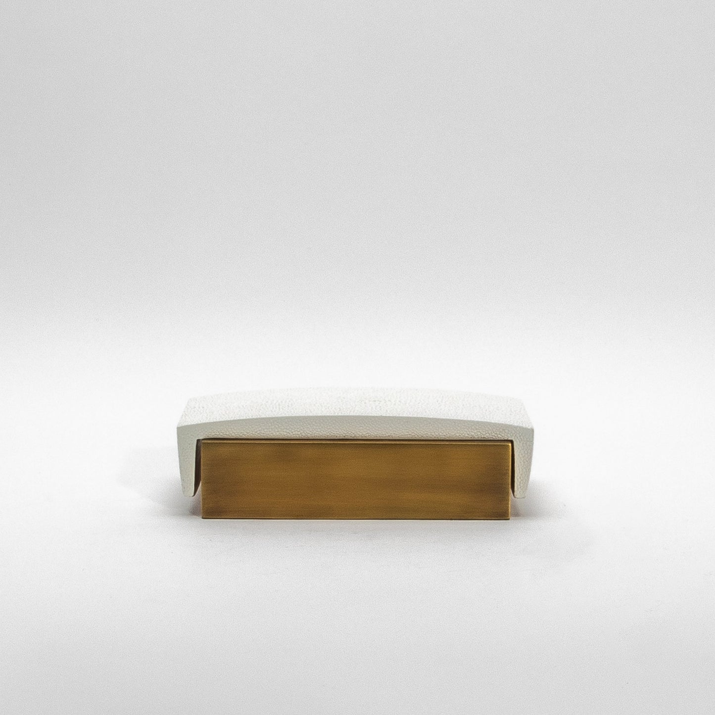 Set of 3 Boxes in White Shagreen and Bronze Patina Brass by R&Y Augousti