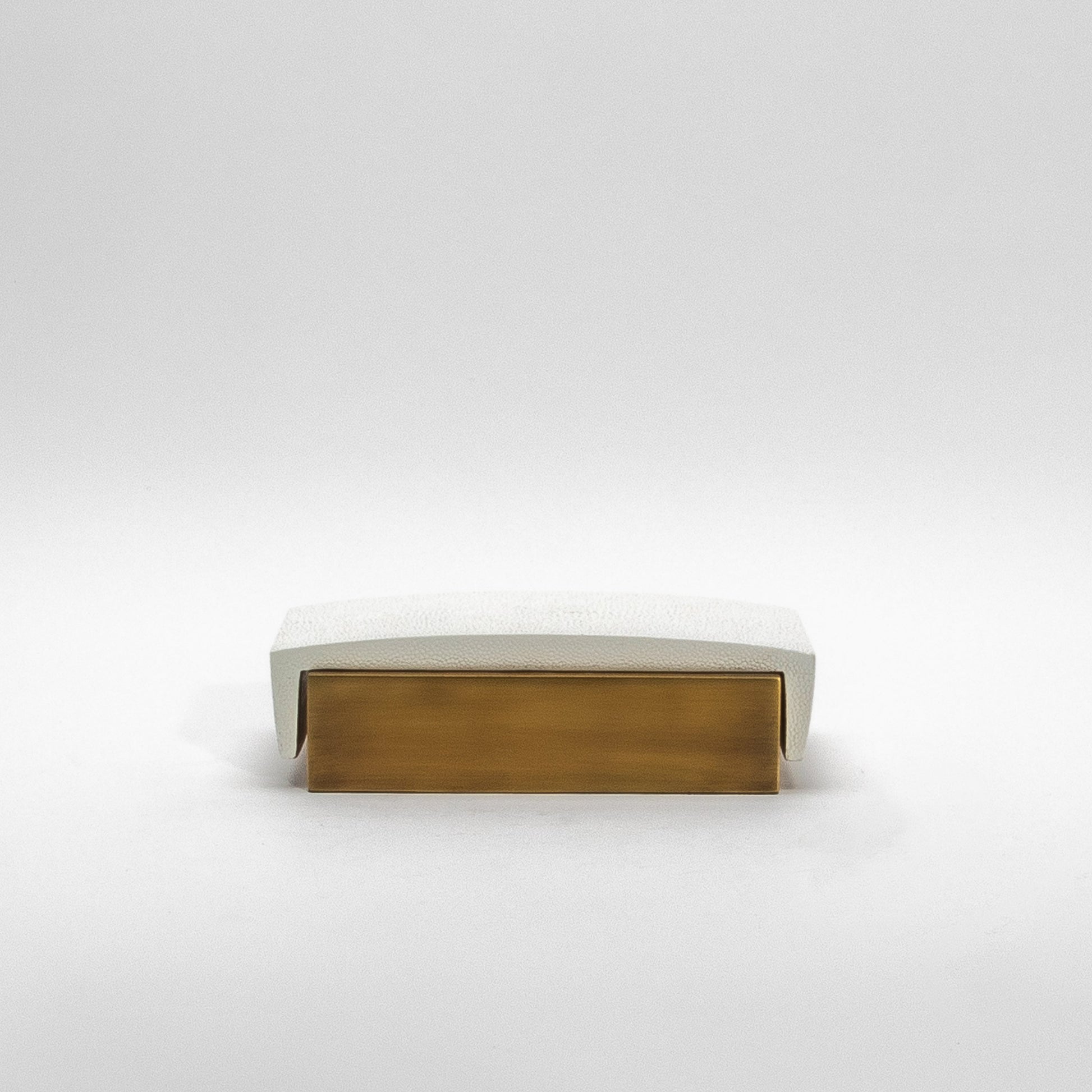Set of 3 Boxes in White Shagreen and Bronze Patina Brass by R&Y Augousti