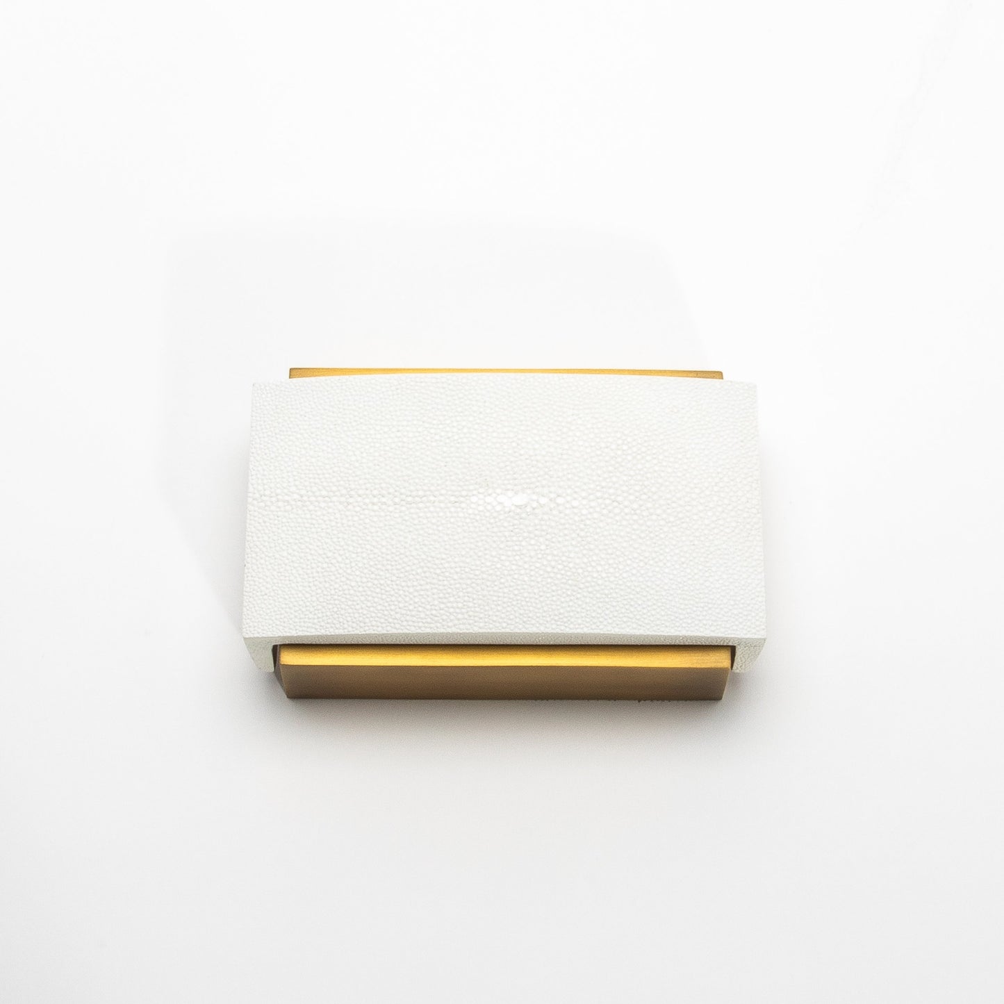 Set of 3 Boxes in White Shagreen and Bronze Patina Brass by R&Y Augousti