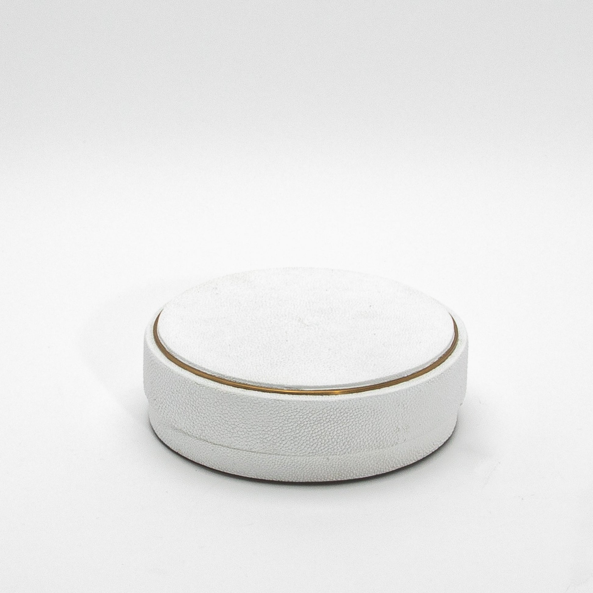 Set of 3 Boxes in White Shagreen with Brass Frame by R&Y Augousti