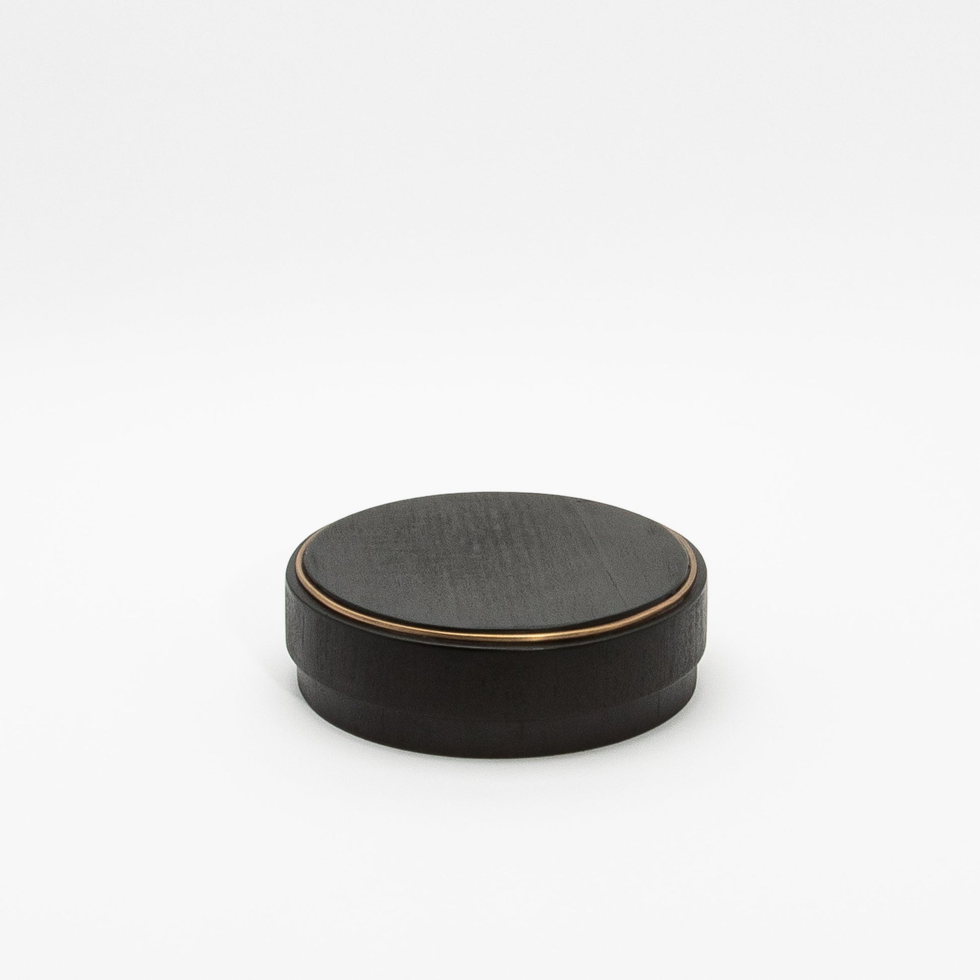 Set of 3 Boxes in Black Oak with Brass Frame by R&Y Augousti