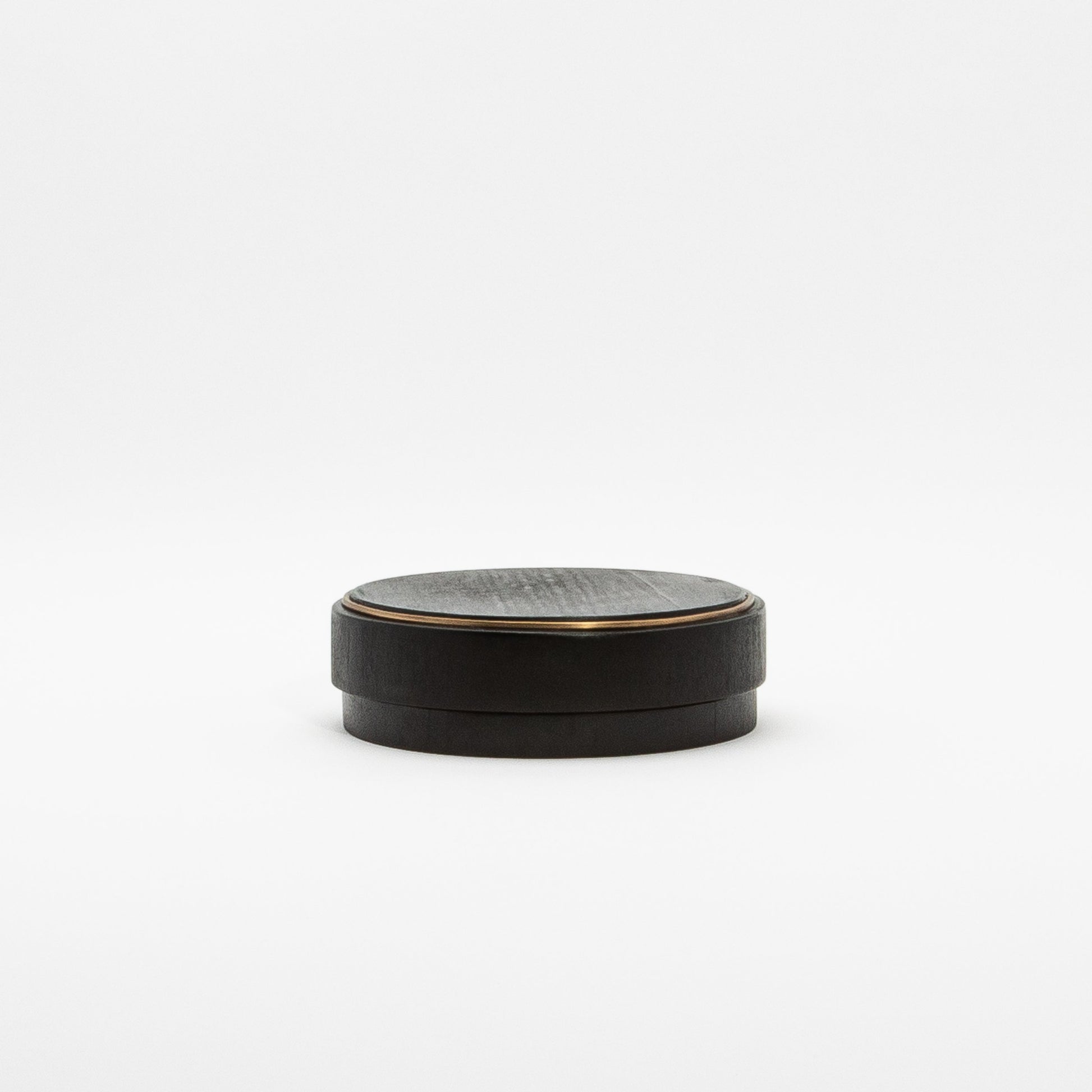 Set of 3 Boxes in Black Oak with Brass Frame by R&Y Augousti