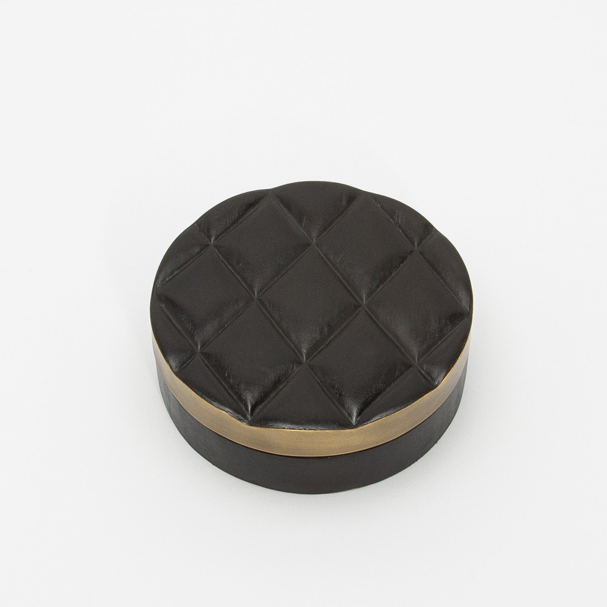 Set of 2 Quilted Boxes in Black Oak with Bronze Patina Brass by Kifu Paris