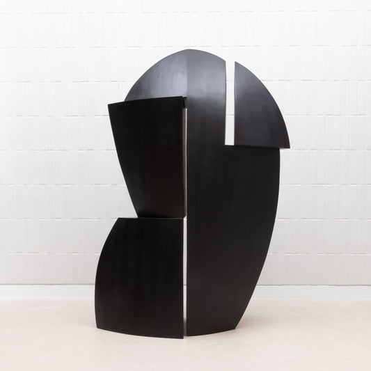 Modern Abstract Sculpture in Black Oak by Patrick Coard Paris
