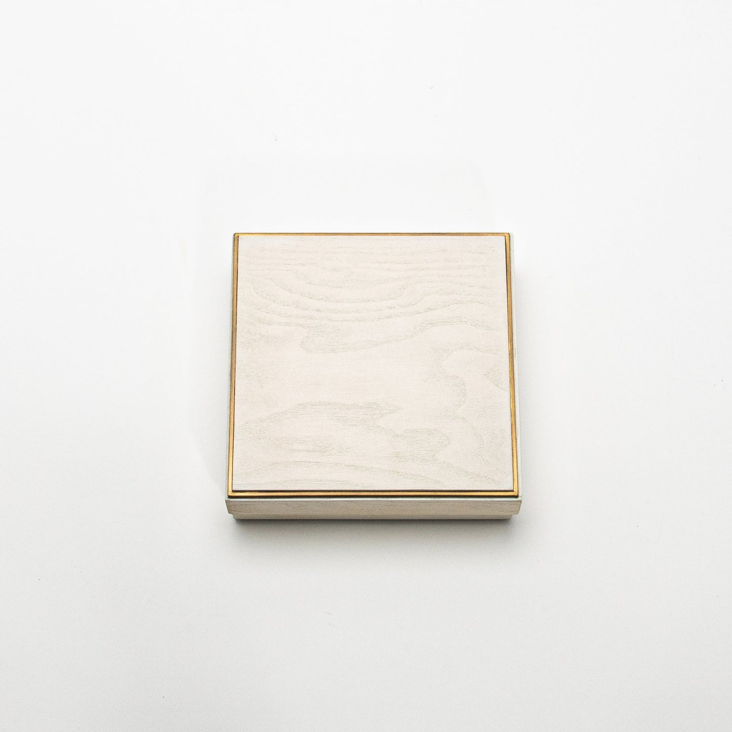 Set of 3 Square Boxes in White Oak with Brass Frame by R&Y Augousti