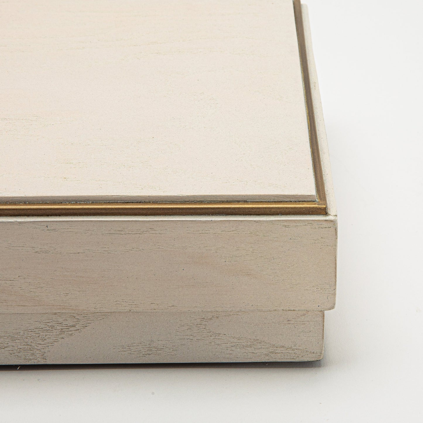 Set of 3 Square Boxes in White Oak with Brass Frame by R&Y Augousti