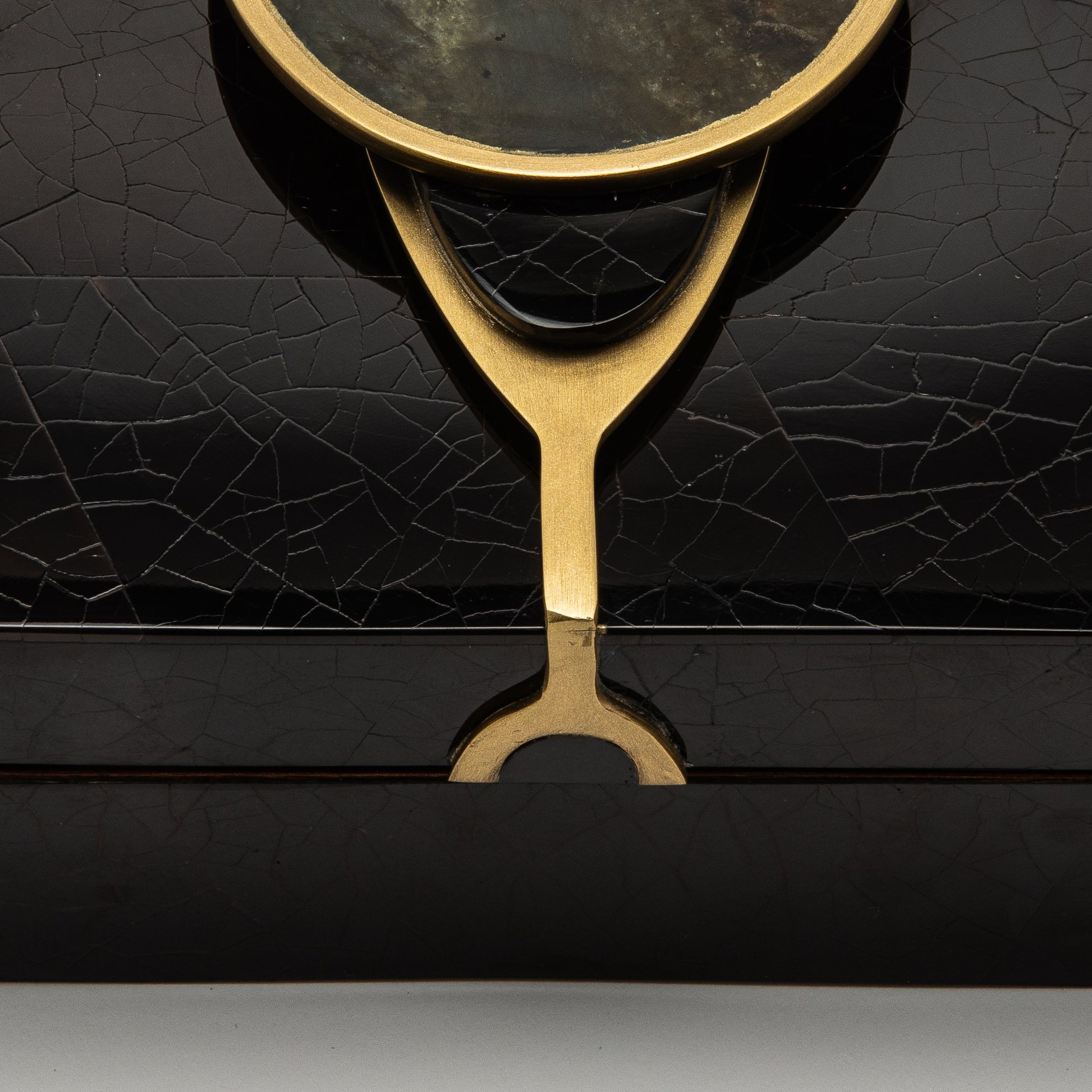 Set of 2 Boxes in Shell with Semi-Precious Stone and Brass by Kifu Paris
