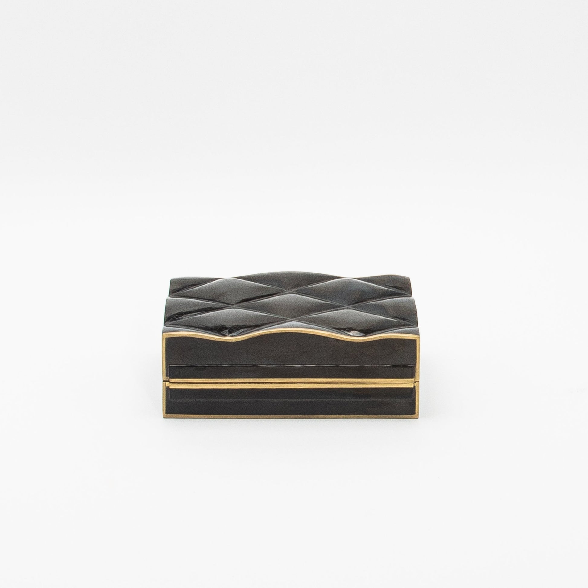 Set of 3 Quilted Boxes in Pen Shell with Bronze Patina Brass by Kifu Paris