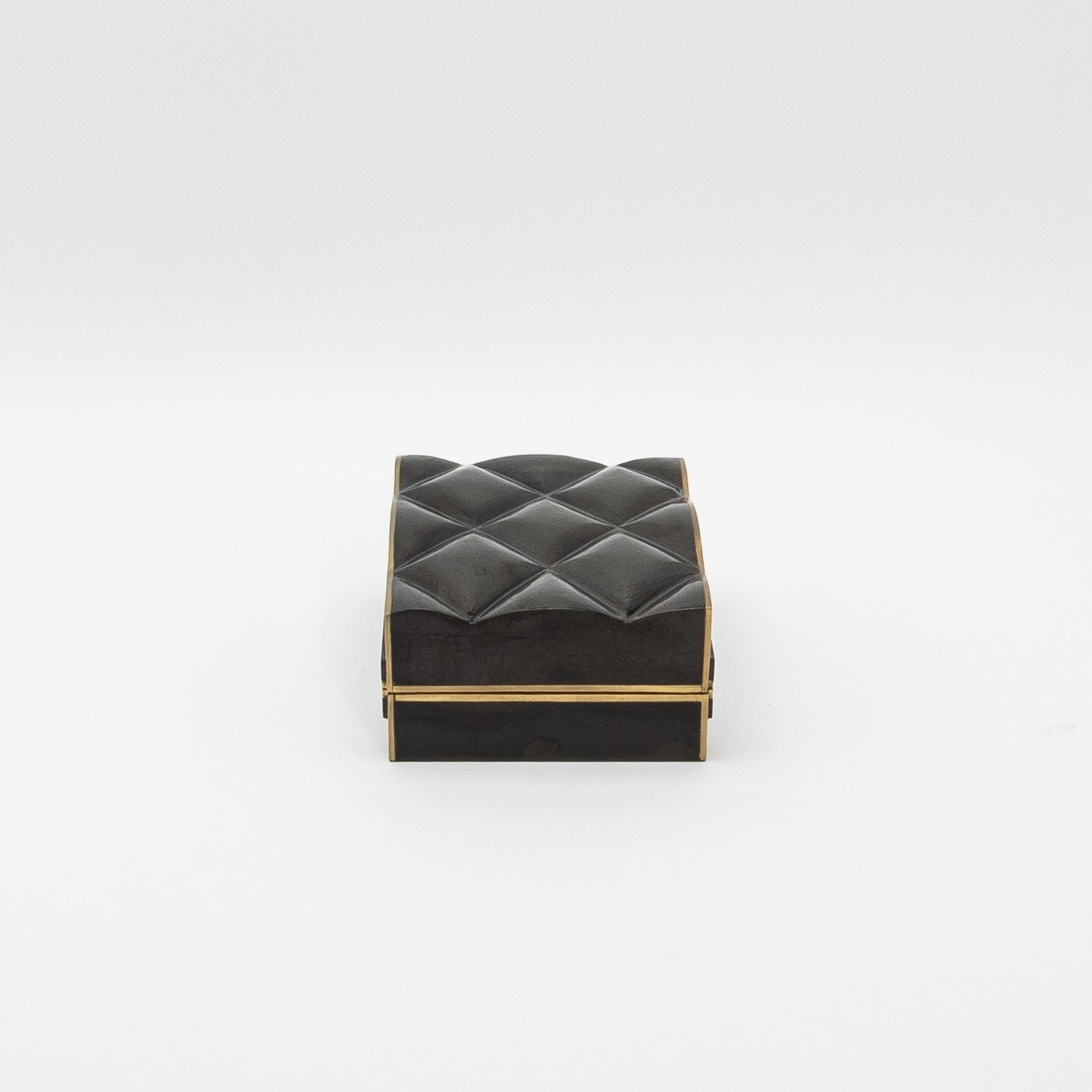 Set of 3 Quilted Boxes in Pen Shell with Bronze Patina Brass by Kifu Paris