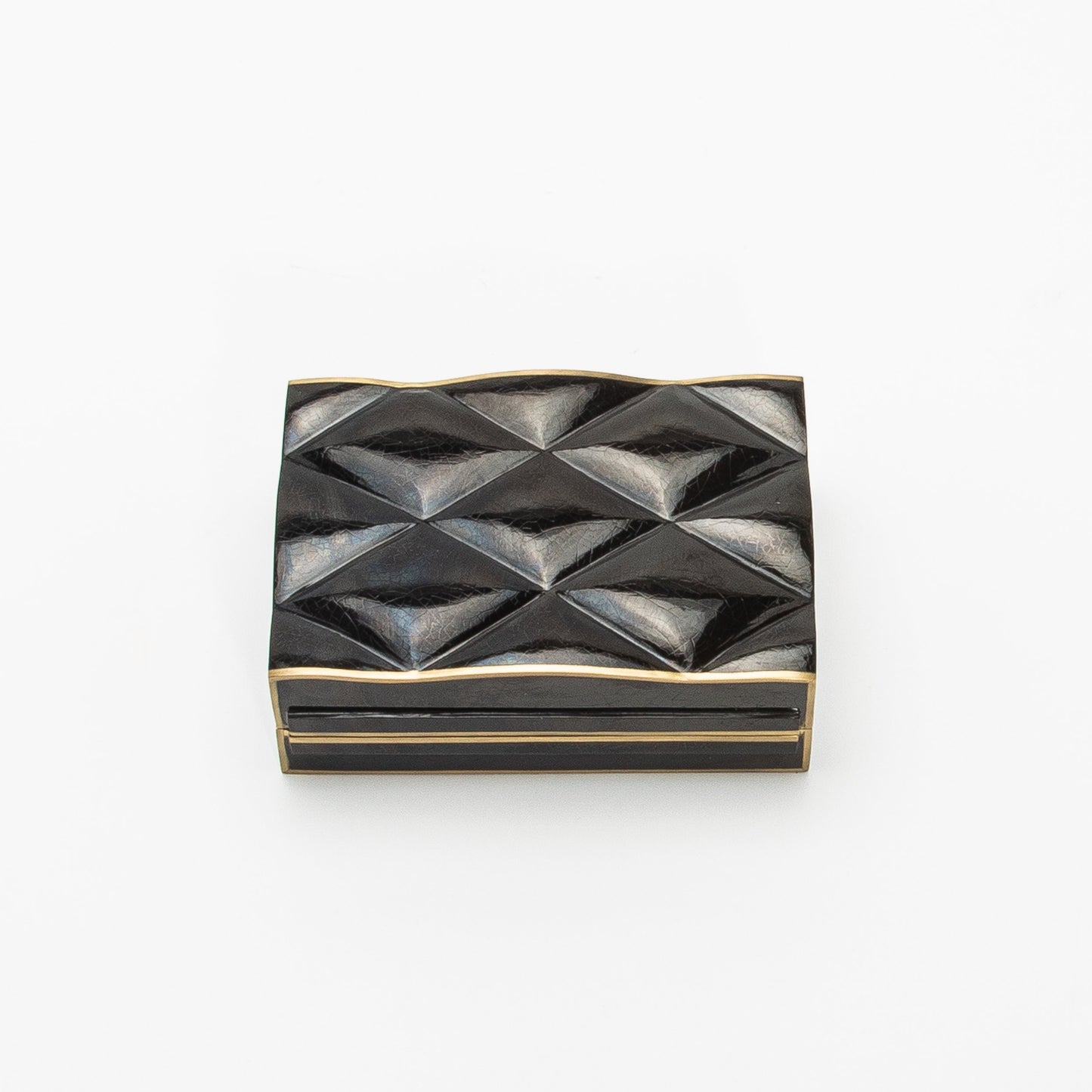 Set of 3 Quilted Boxes in Pen Shell with Bronze Patina Brass by Kifu Paris
