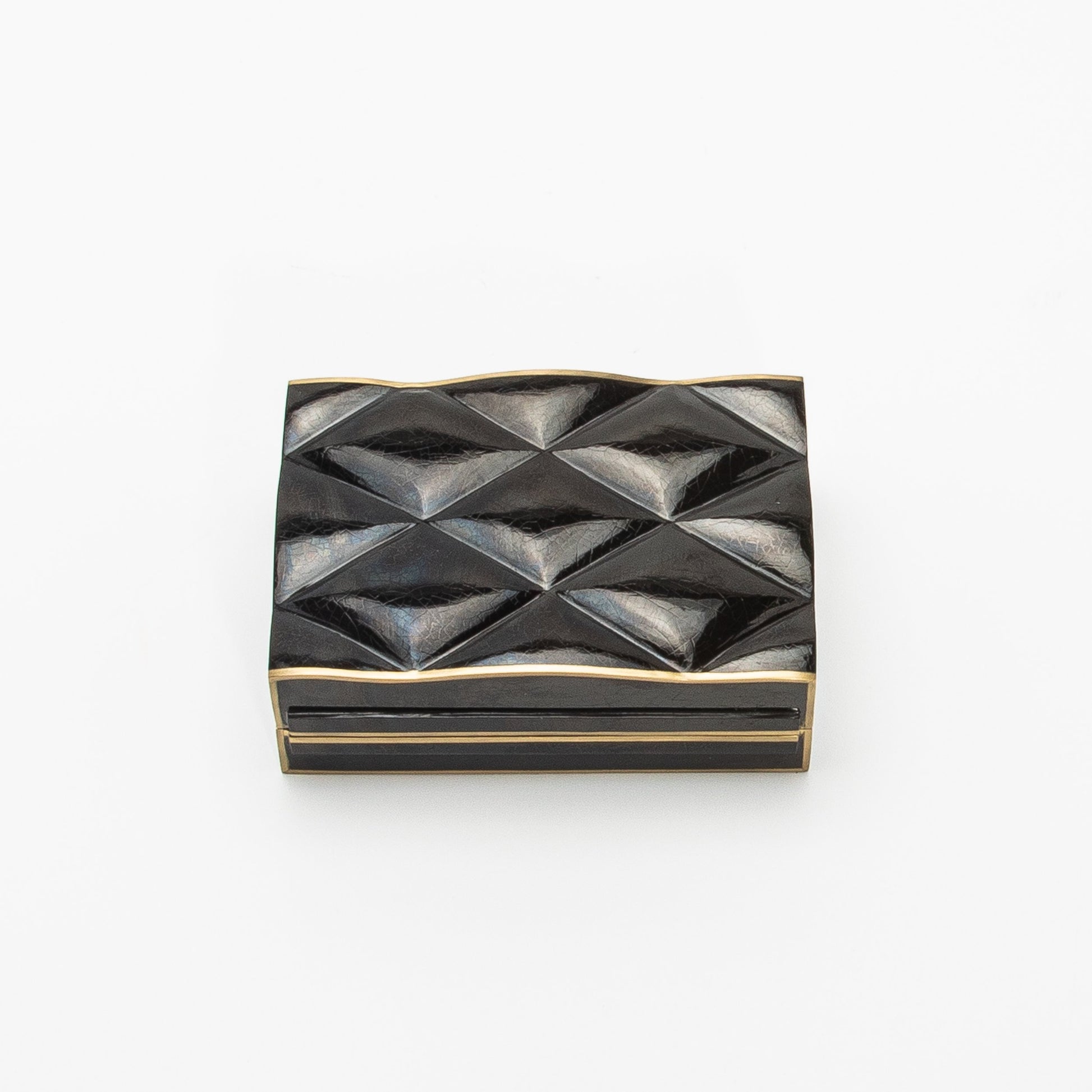 Set of 3 Quilted Boxes in Pen Shell with Bronze Patina Brass by Kifu Paris