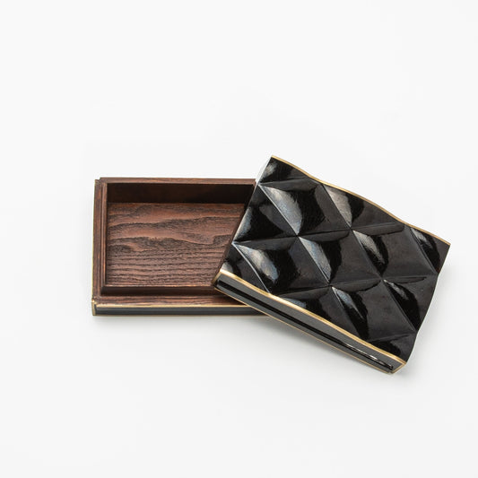 Set of 3 Quilted Boxes in Pen Shell with Bronze Patina Brass by Kifu Paris