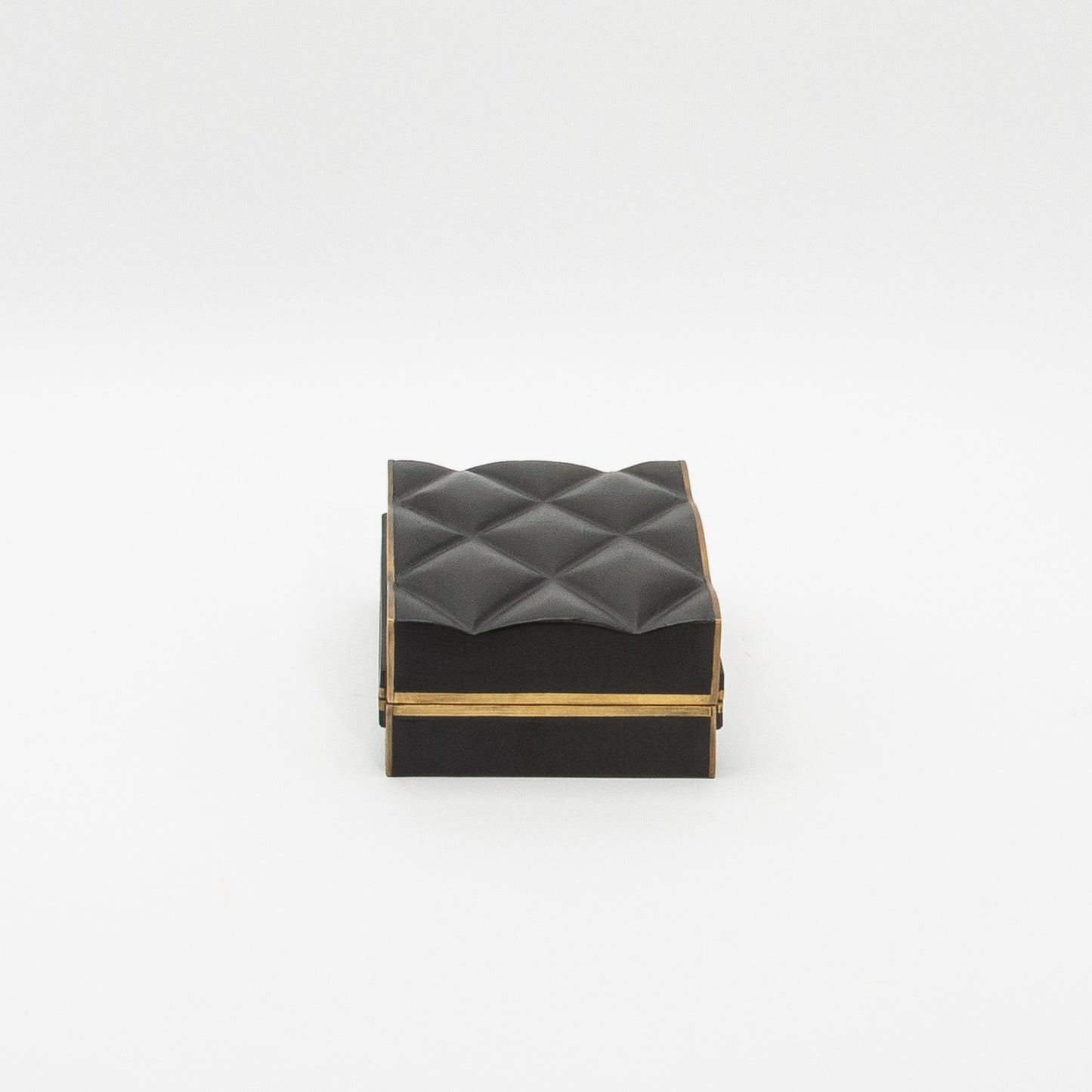 Set of 3 Quilted Boxes in Black Oak with Bronze Patina Brass by Kifu Paris