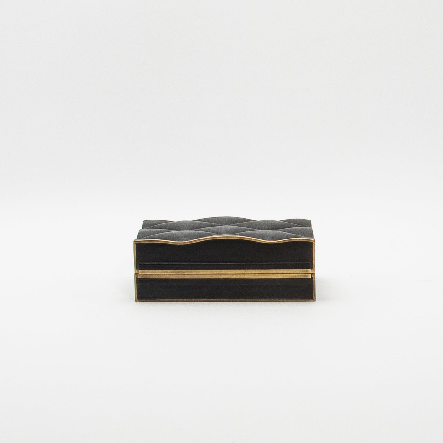 Set of 3 Quilted Boxes in Black Oak with Bronze Patina Brass by Kifu Paris