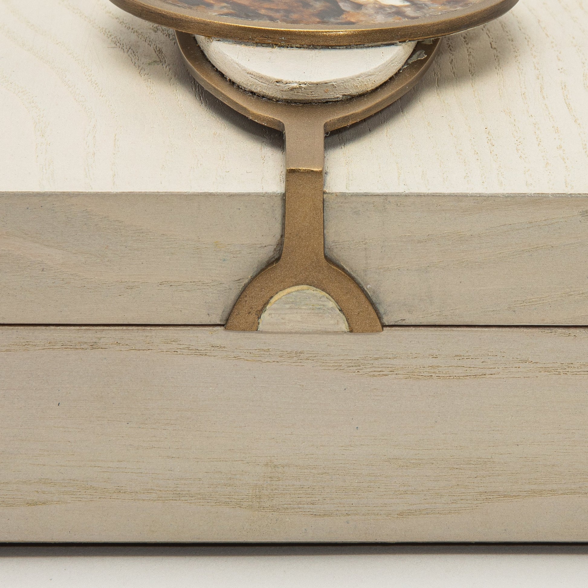 Set of 2 Boxes in Oak with Semi-Precious Stone and Brass by Kifu Paris