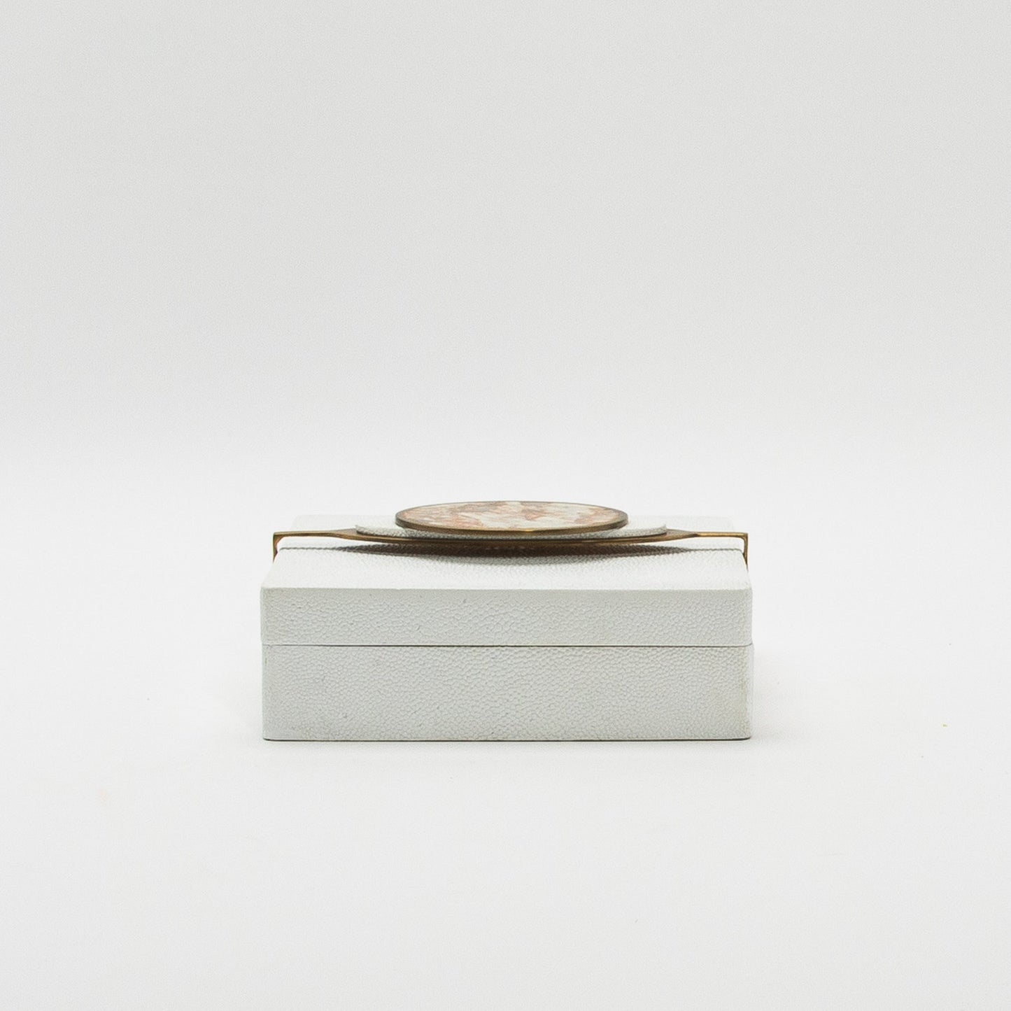 Set of 2 Boxes in Shagreen with Semi-Precious Stone and Brass by Kifu Paris