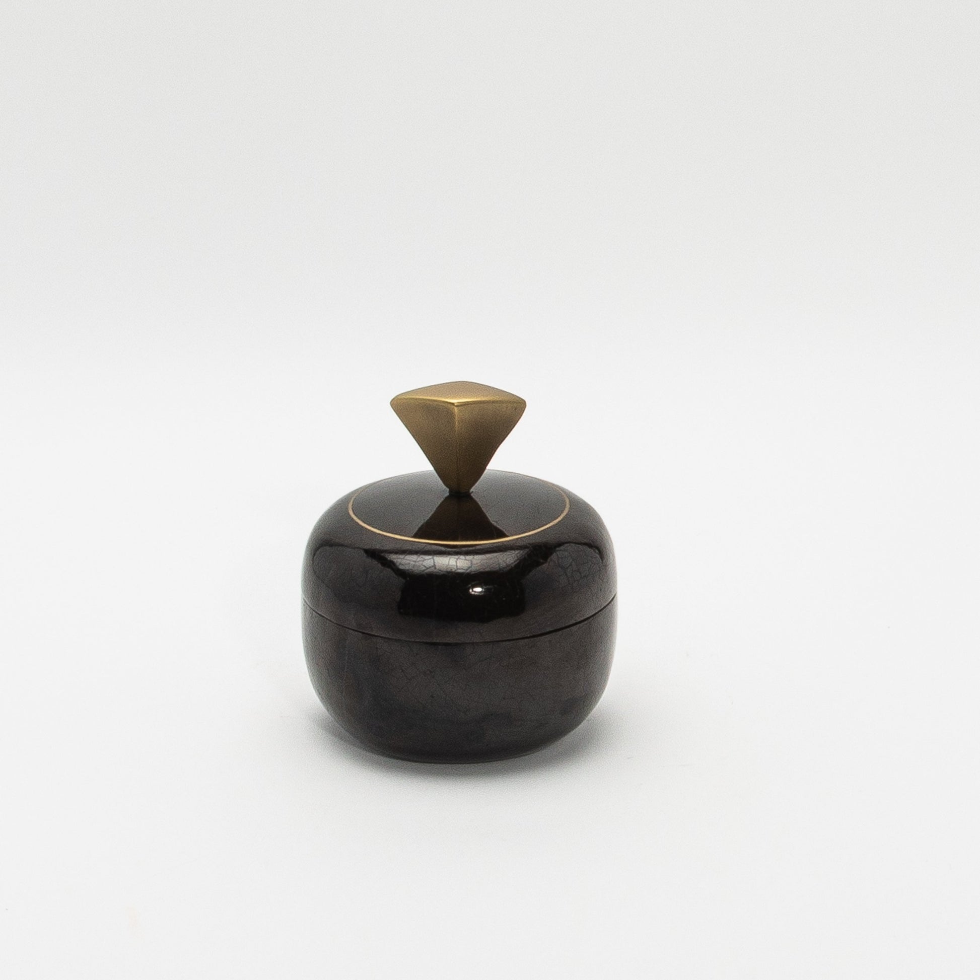 Set of 2 Round Boxes in Black Shell by Kifu Paris