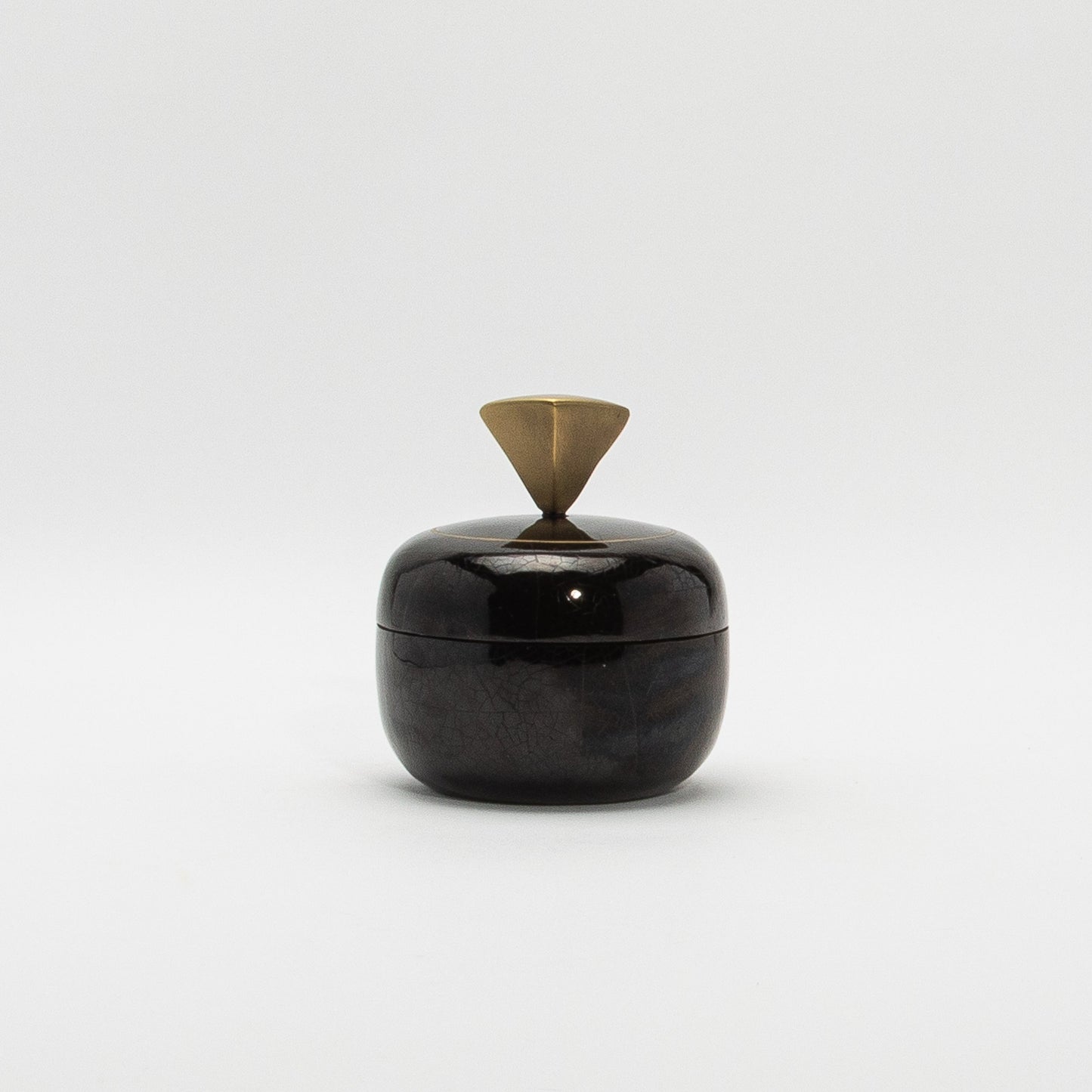 Set of 2 Round Boxes in Black Shell by Kifu Paris
