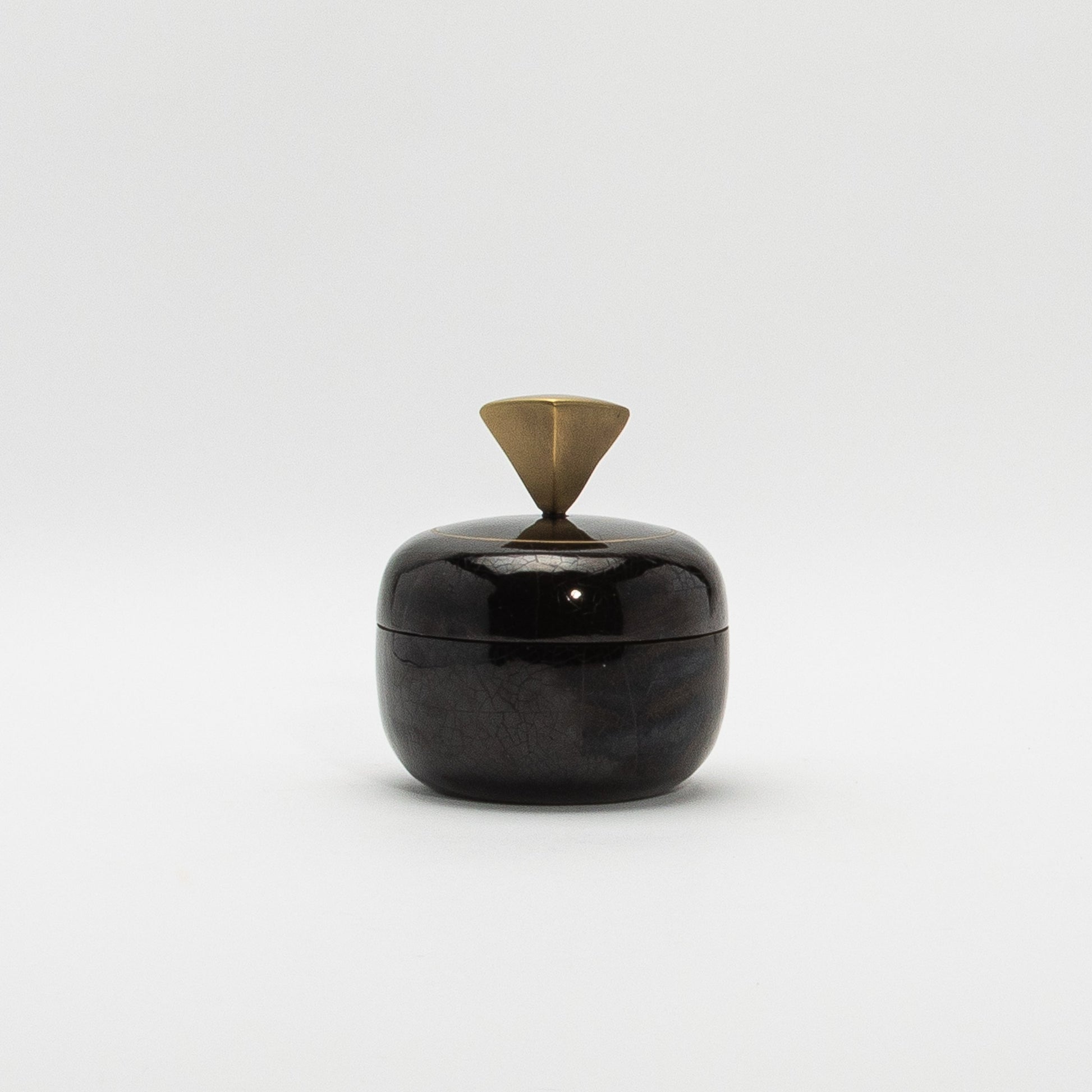 Set of 2 Round Boxes in Black Shell by Kifu Paris