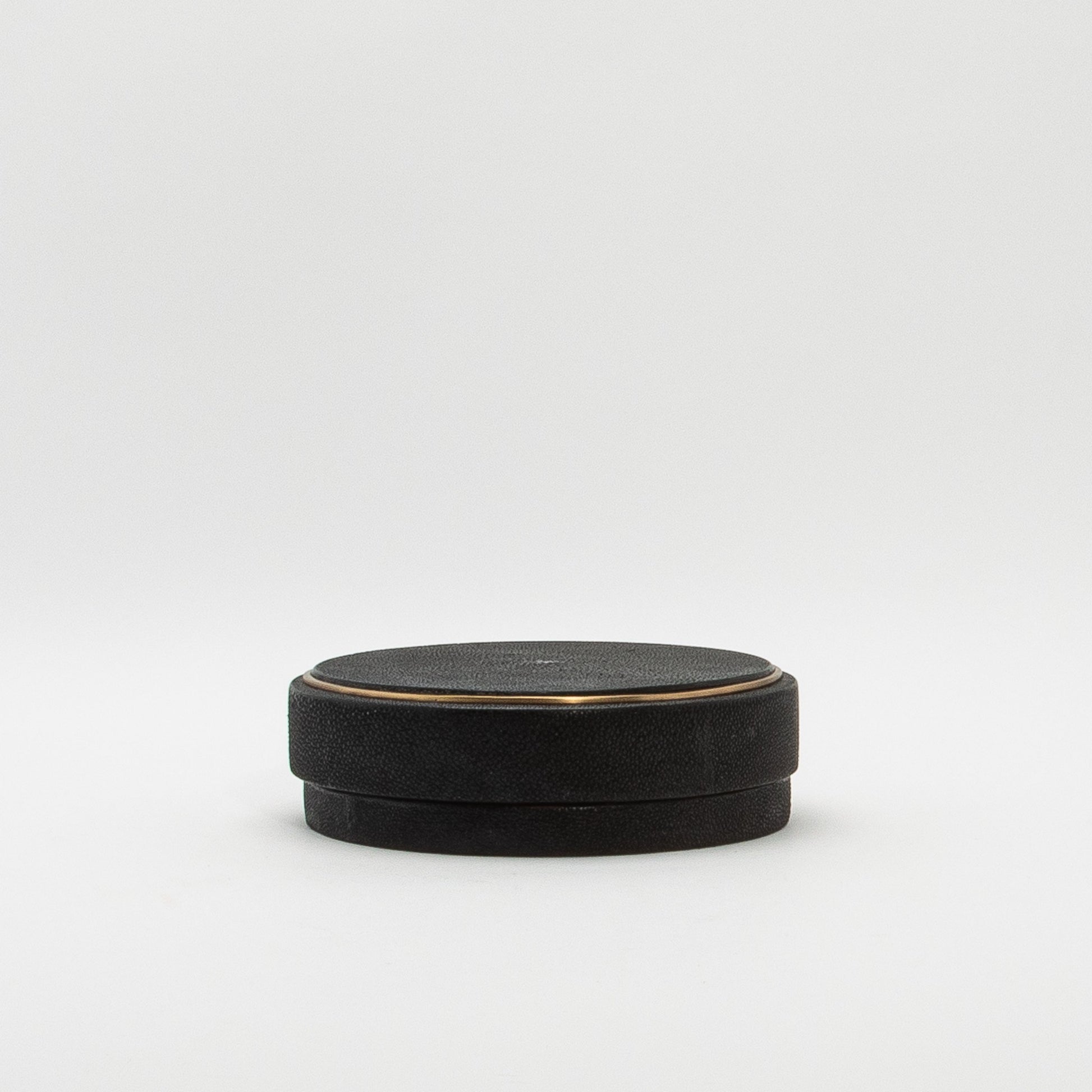 Set of 3 Boxes in Black Shagreen with Brass Frame by R&Y Augousti