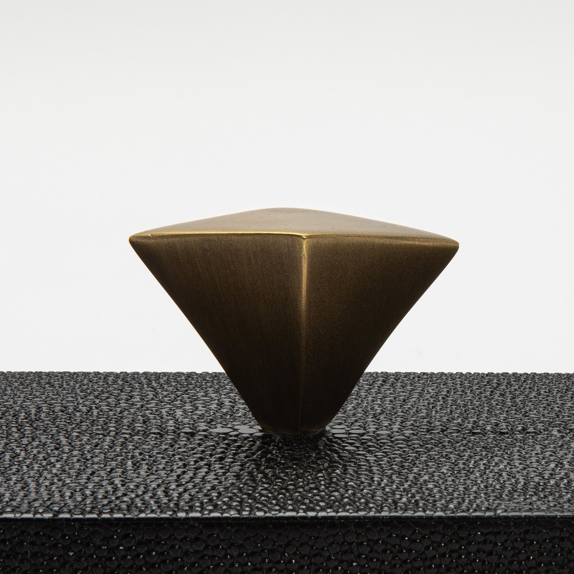 Set of 2 Boxes in Black Shagreen with Bronze Patina Brass Knob by Kifu Paris
