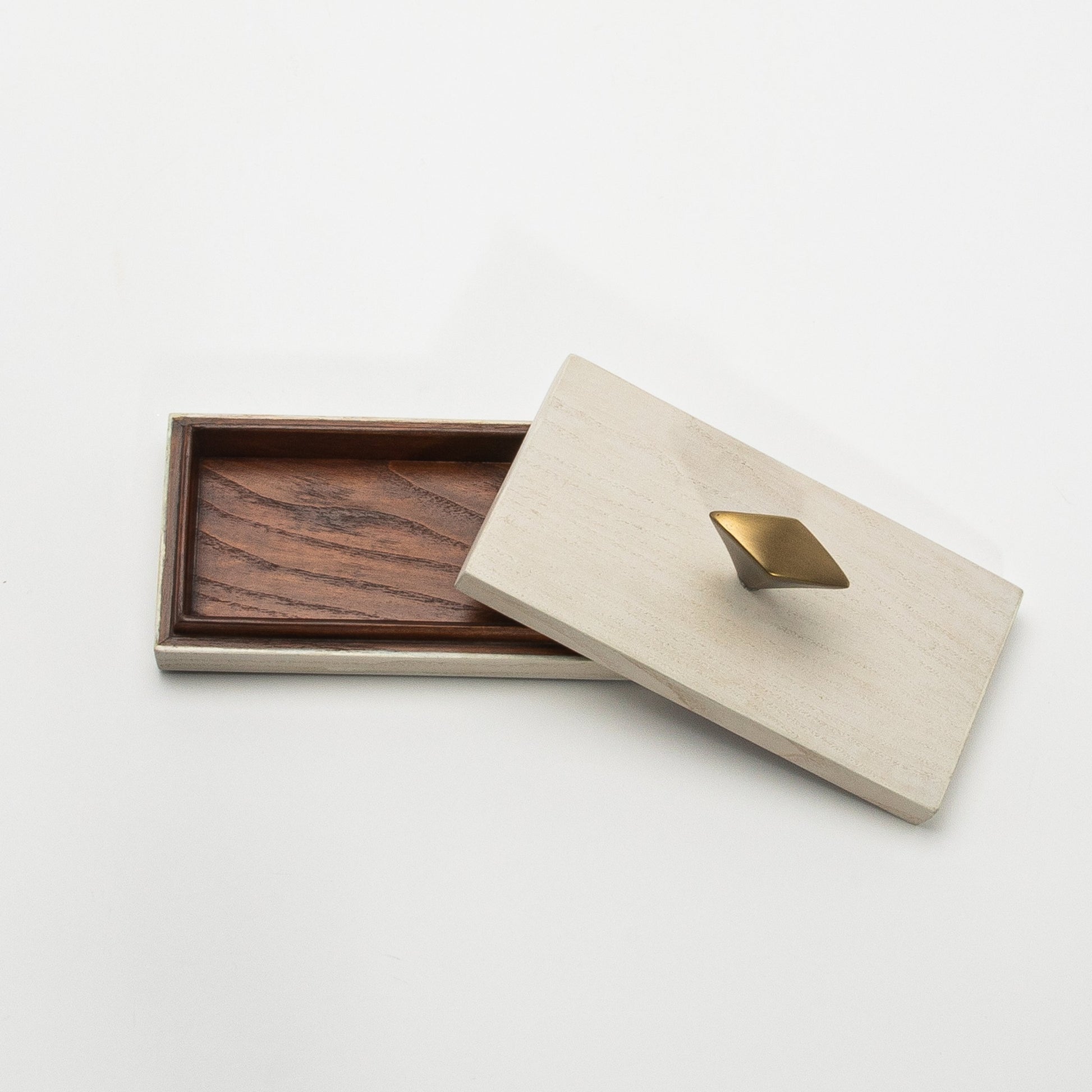 Box in White Oak with Bronze Patina Brass Knob by Kifu Paris