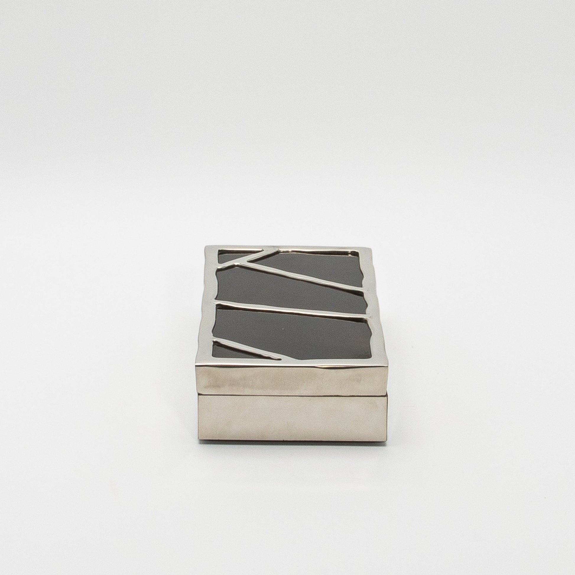 Modern Box in Black Shell with Polished Stainless Steel by R&Y Augousti