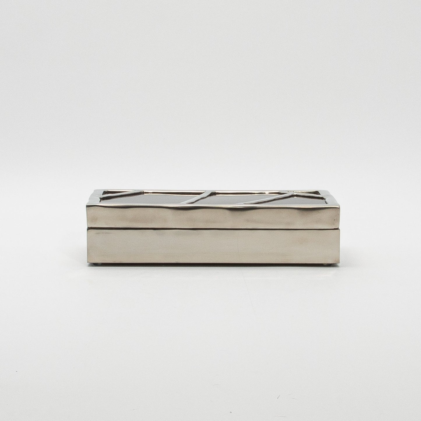 Modern Box in Black Shell with Polished Stainless Steel by R&Y Augousti