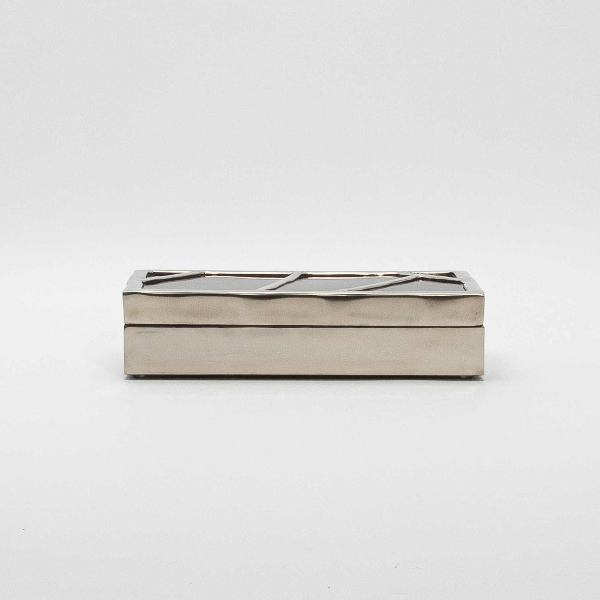 Modern Box in Black Shell with Polished Stainless Steel by R&Y Augousti