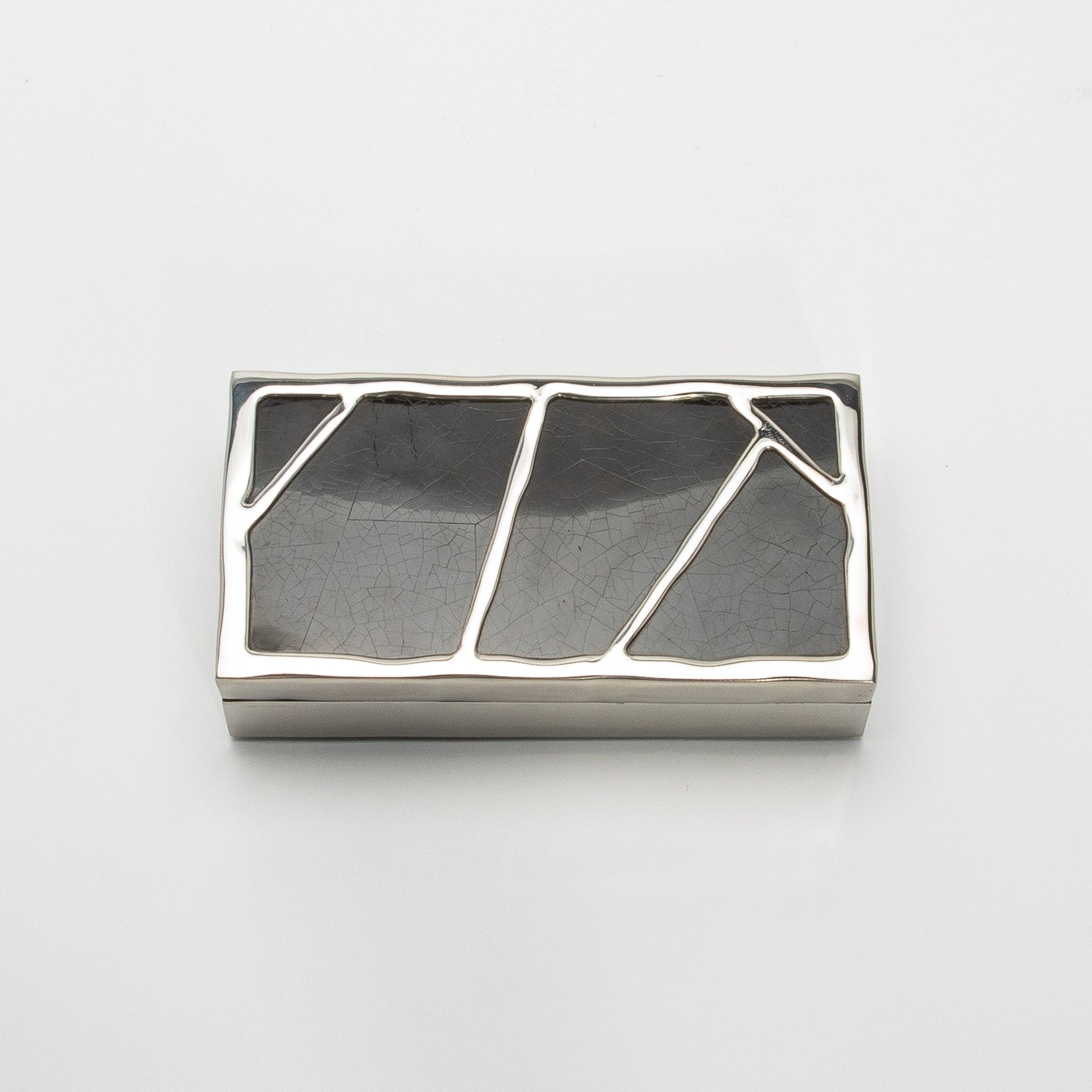 Modern Box in Black Shell with Polished Stainless Steel by R&Y Augousti