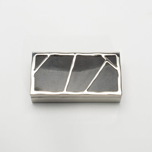 Modern Box in Black Shell with Polished Stainless Steel by R&Y Augousti
