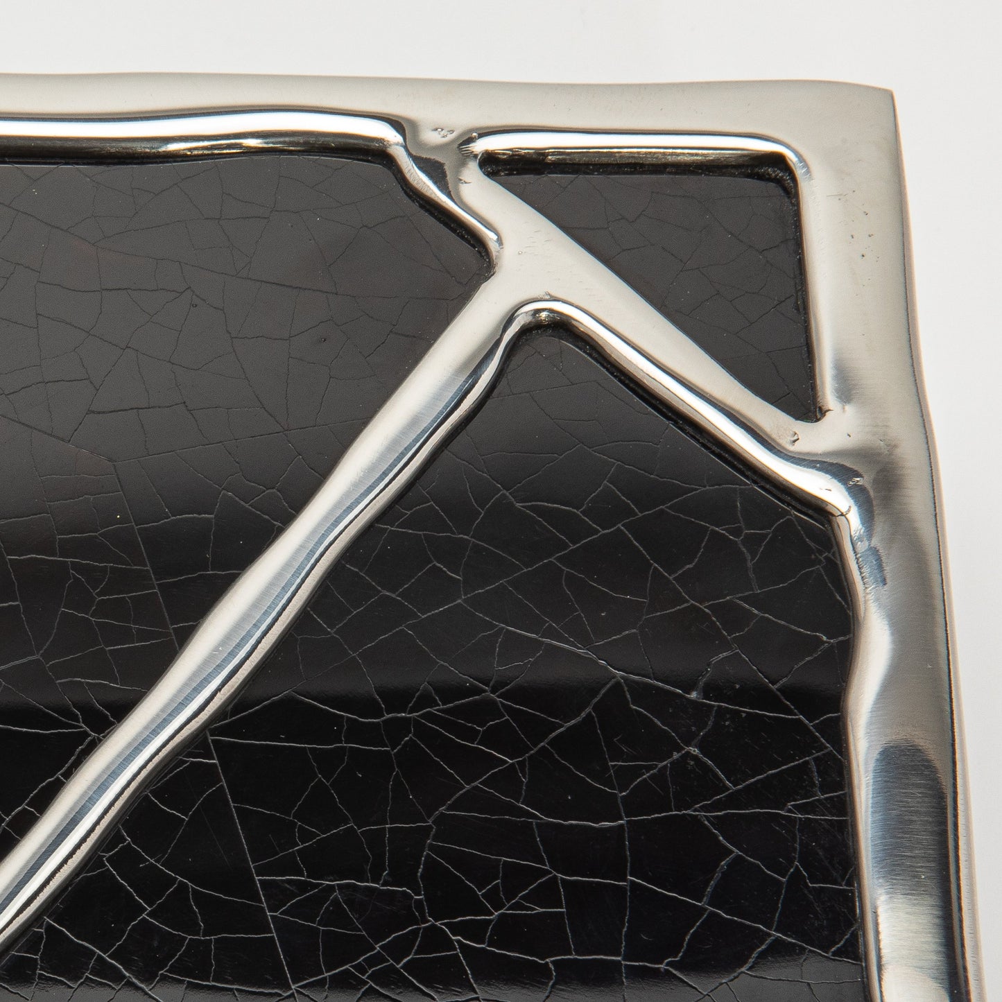 Modern Box in Black Shell with Polished Stainless Steel by R&Y Augousti