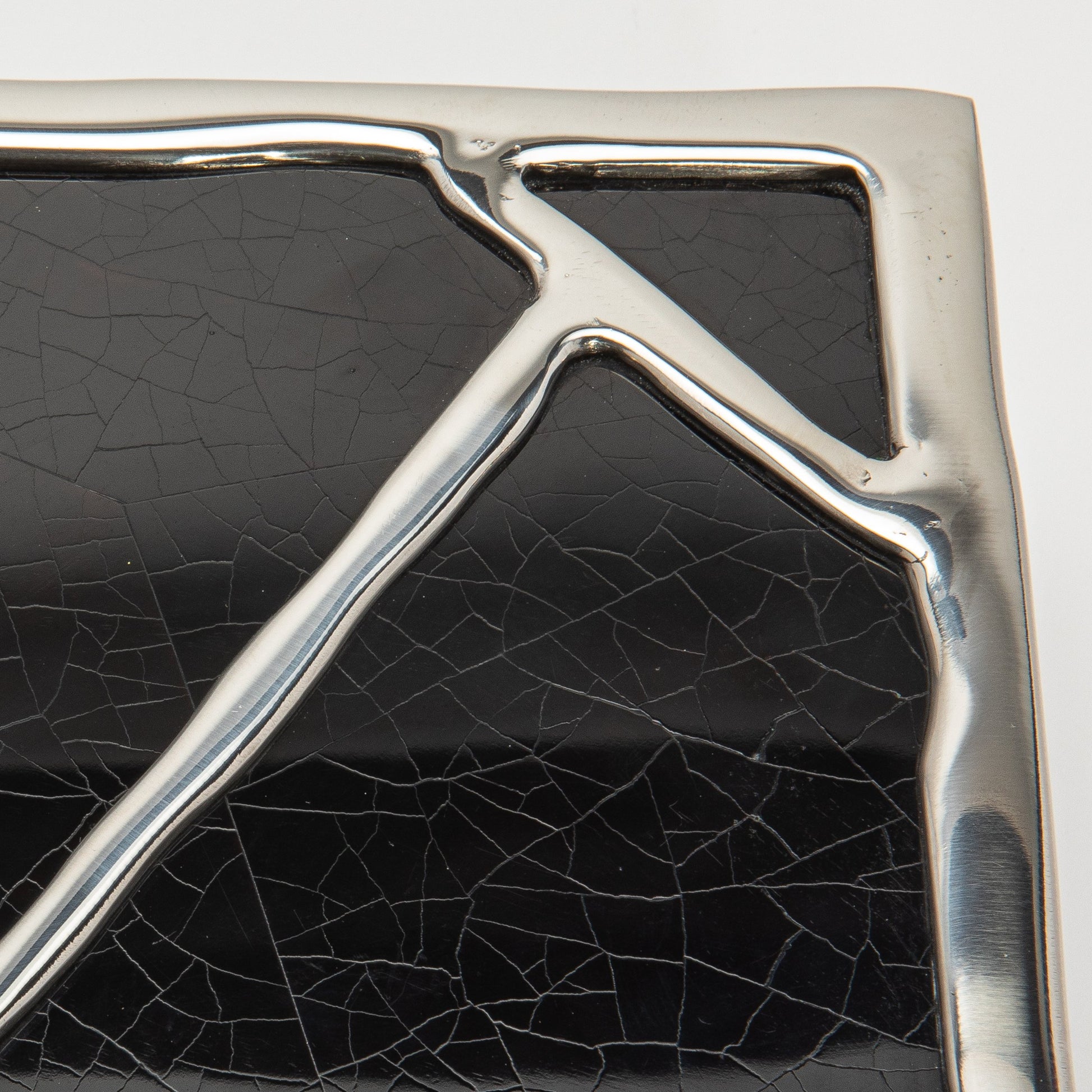 Modern Box in Black Shell with Polished Stainless Steel by R&Y Augousti