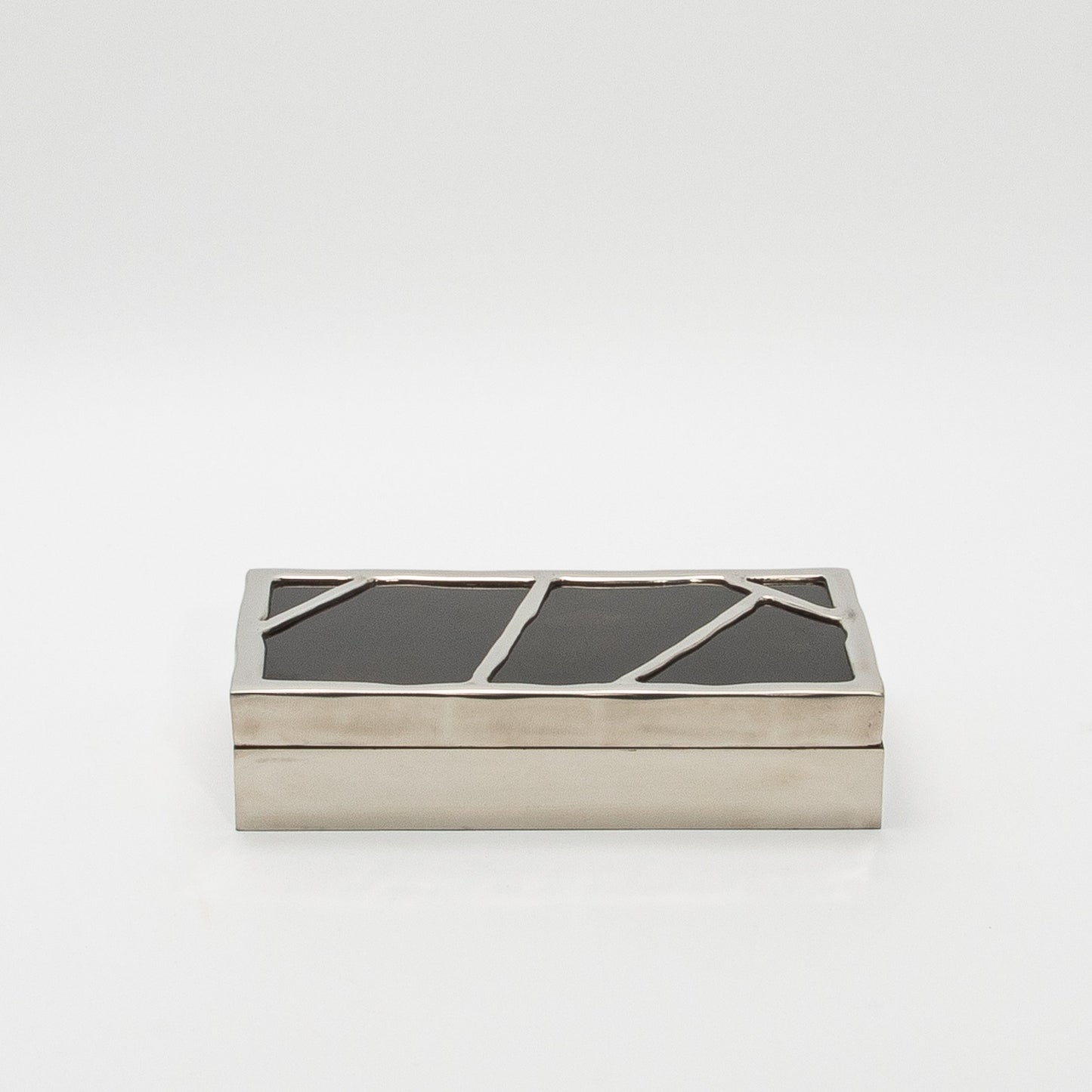 Modern Box in Black Shell with Polished Stainless Steel by R&Y Augousti