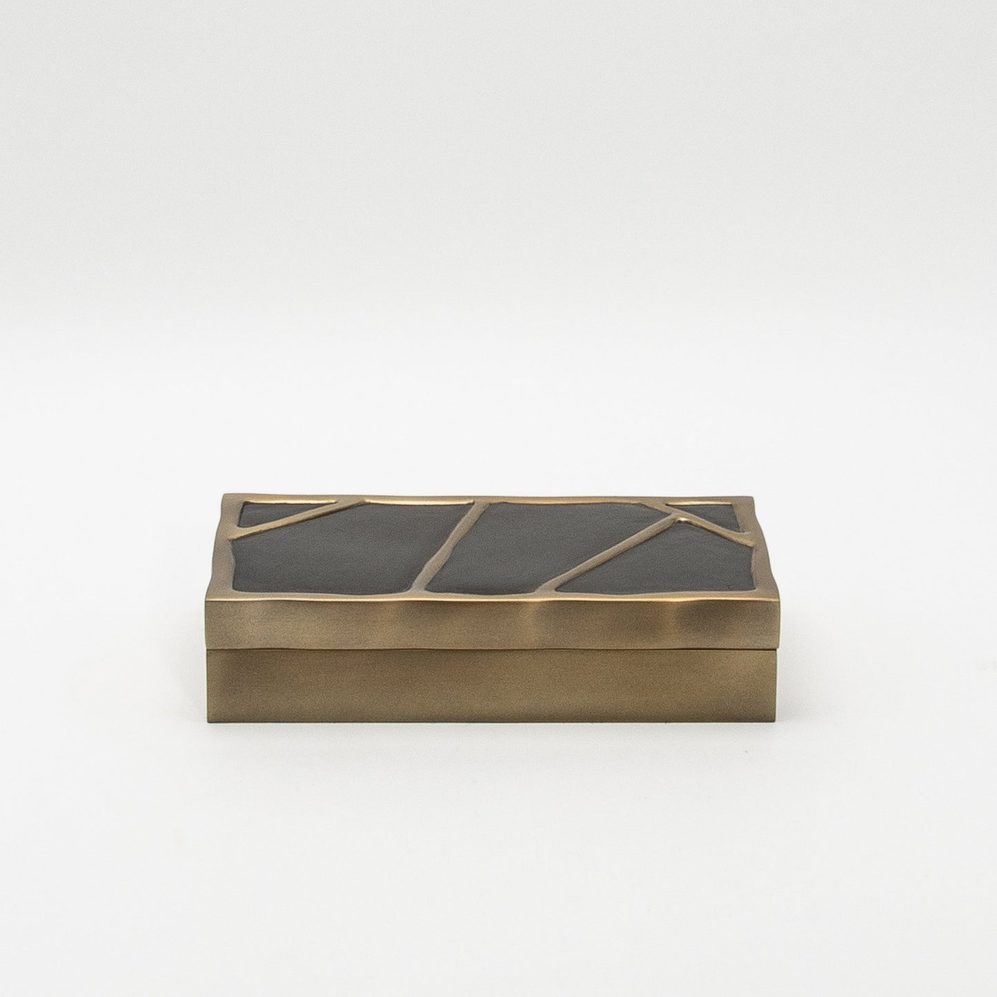 Modern Box in Black Shell with Bronze Patina Brass by R&Y Augousti