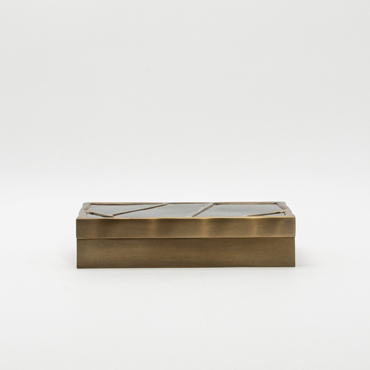 Modern Box in Black Shell with Bronze Patina Brass by R&Y Augousti