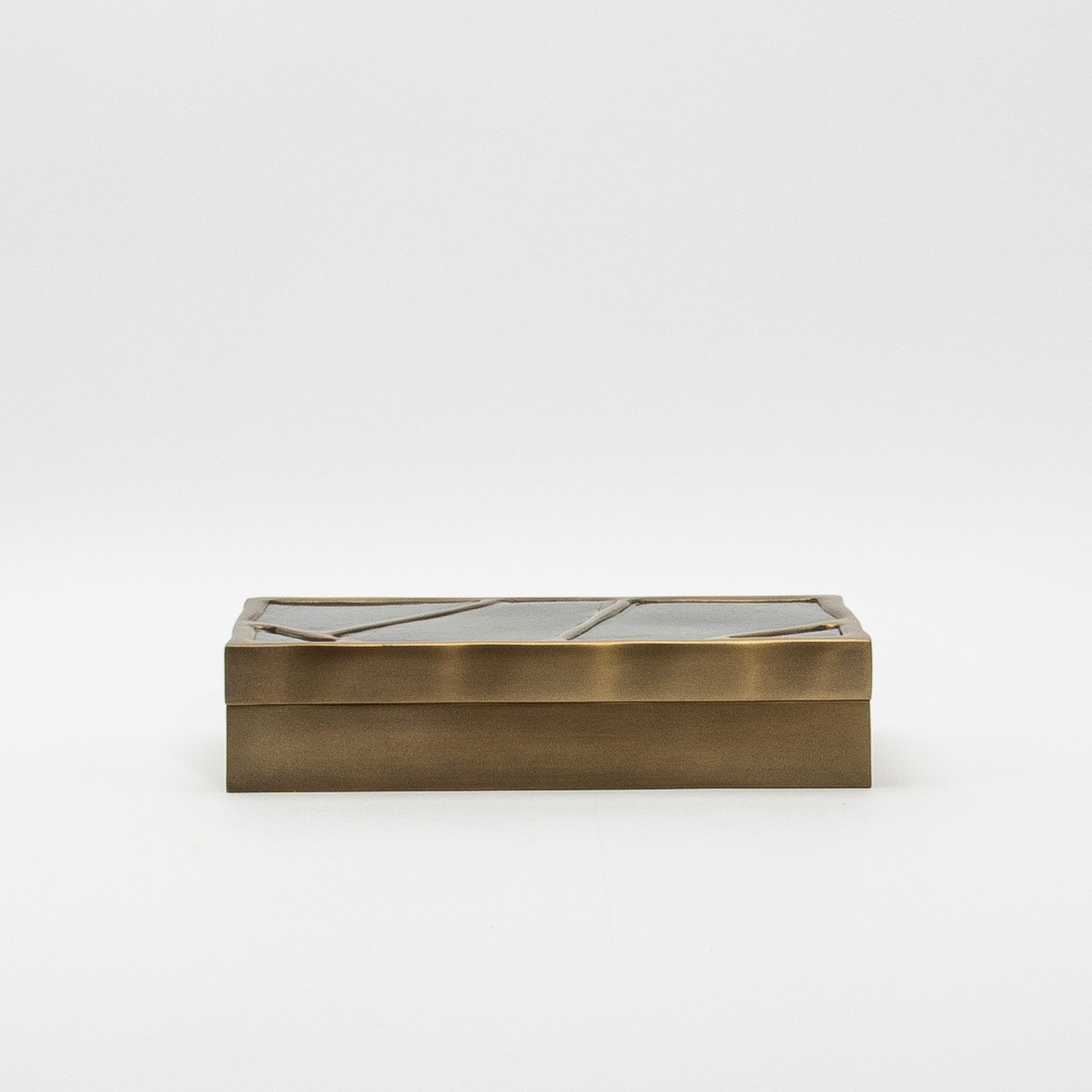 Modern Box in Black Shell with Bronze Patina Brass by R&Y Augousti